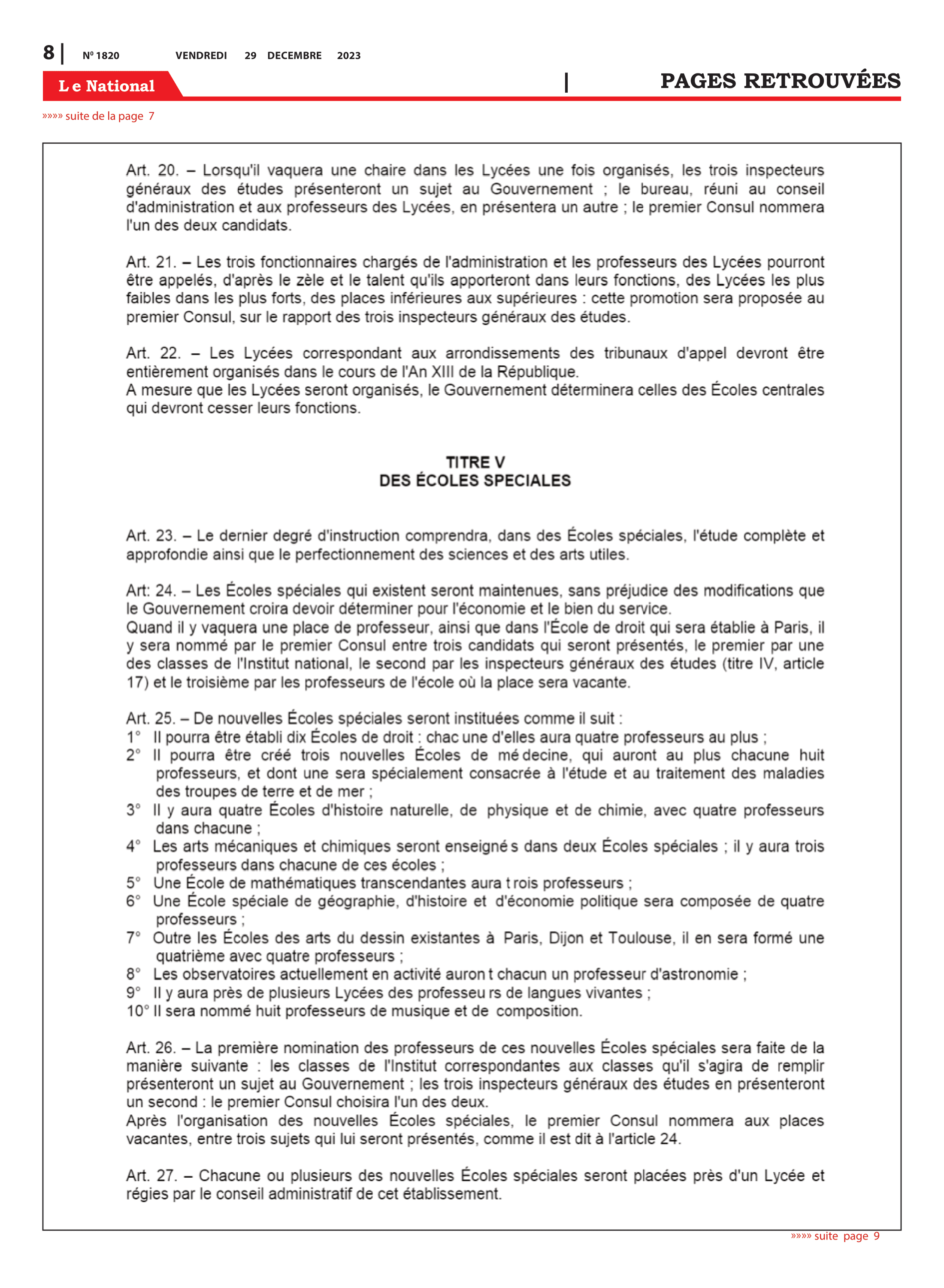 Page 8 de l'édition 1820
