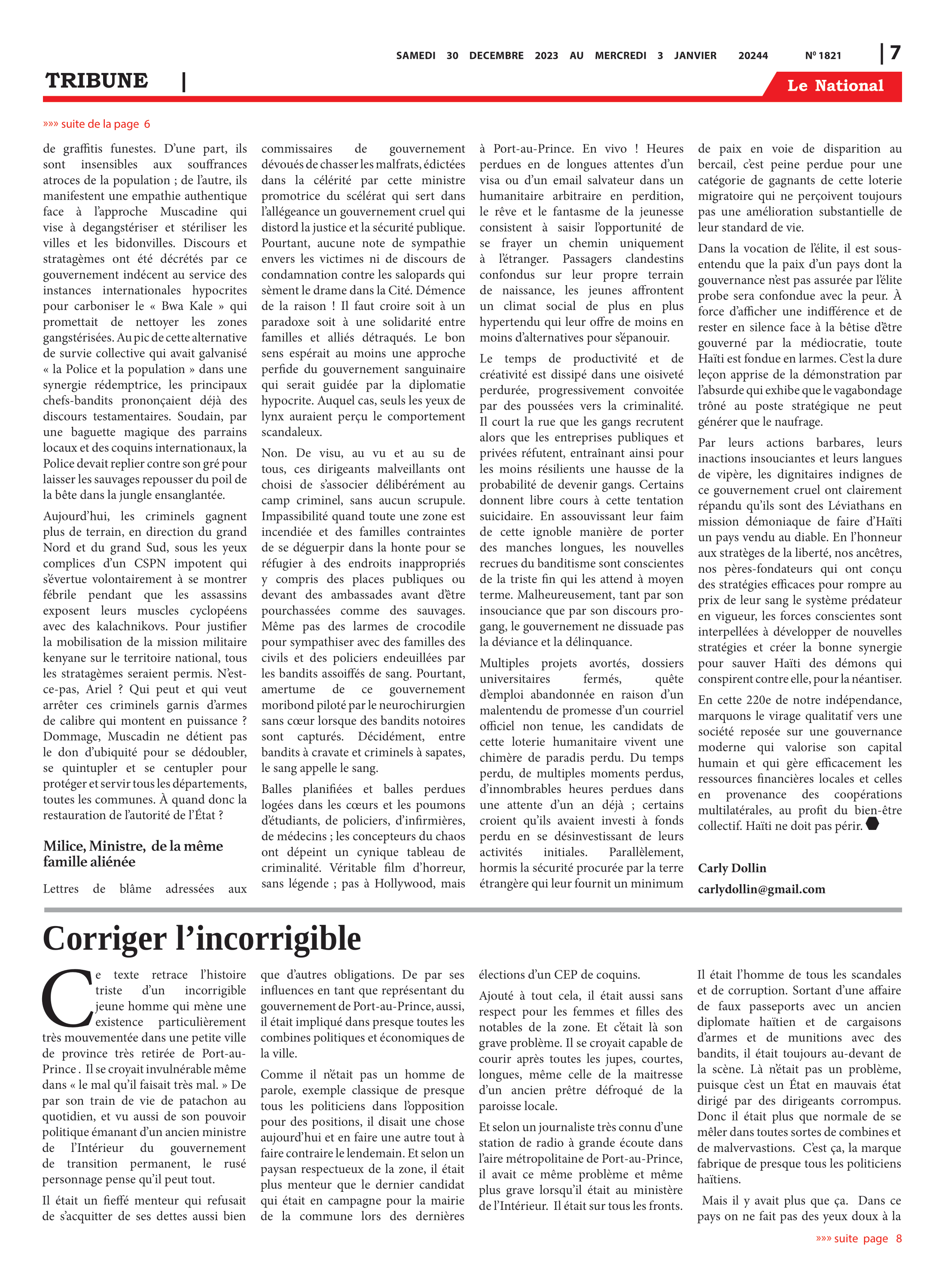 Page 7 de l'édition 1821