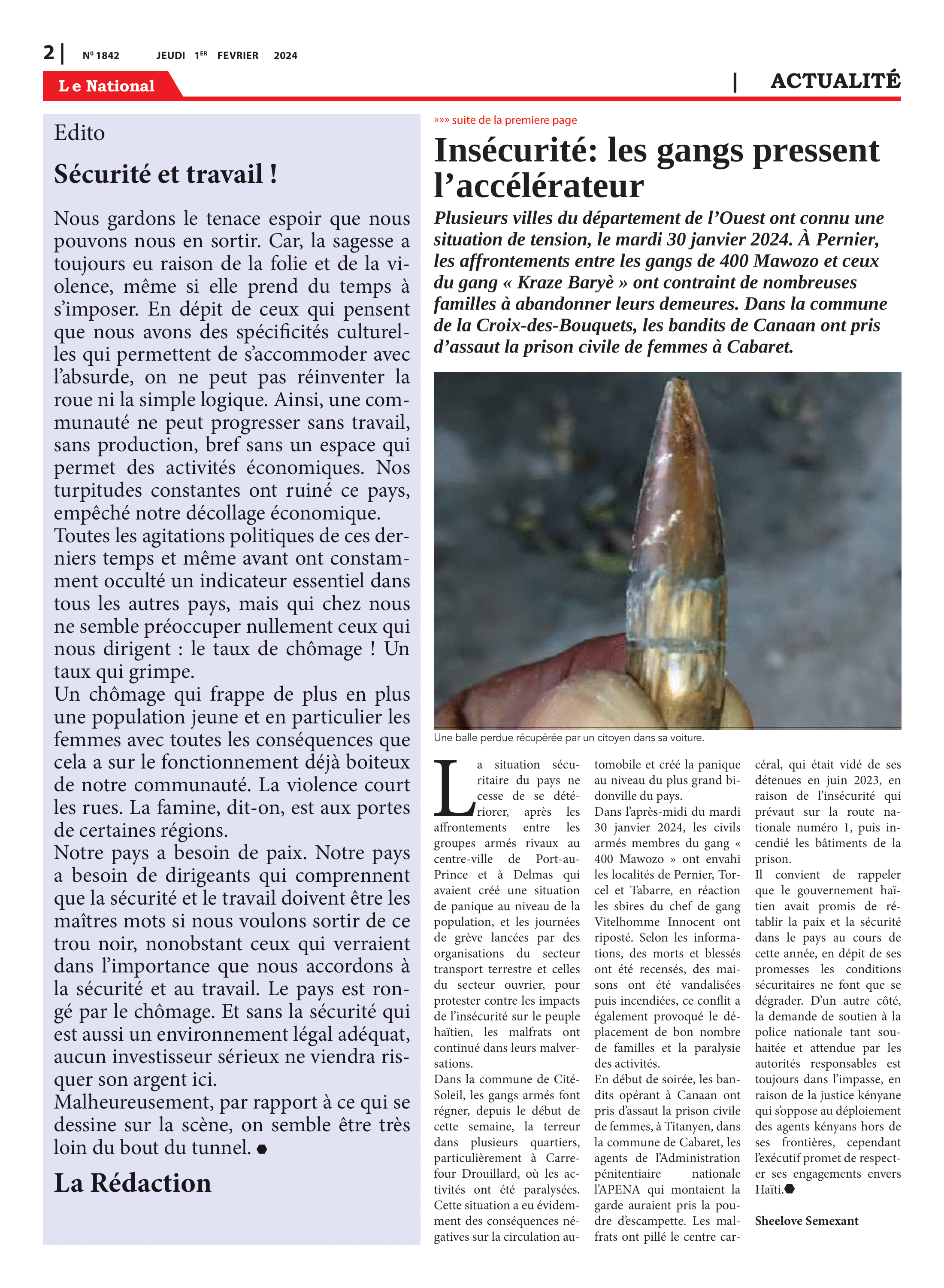 Page 2 de l'édition 1842