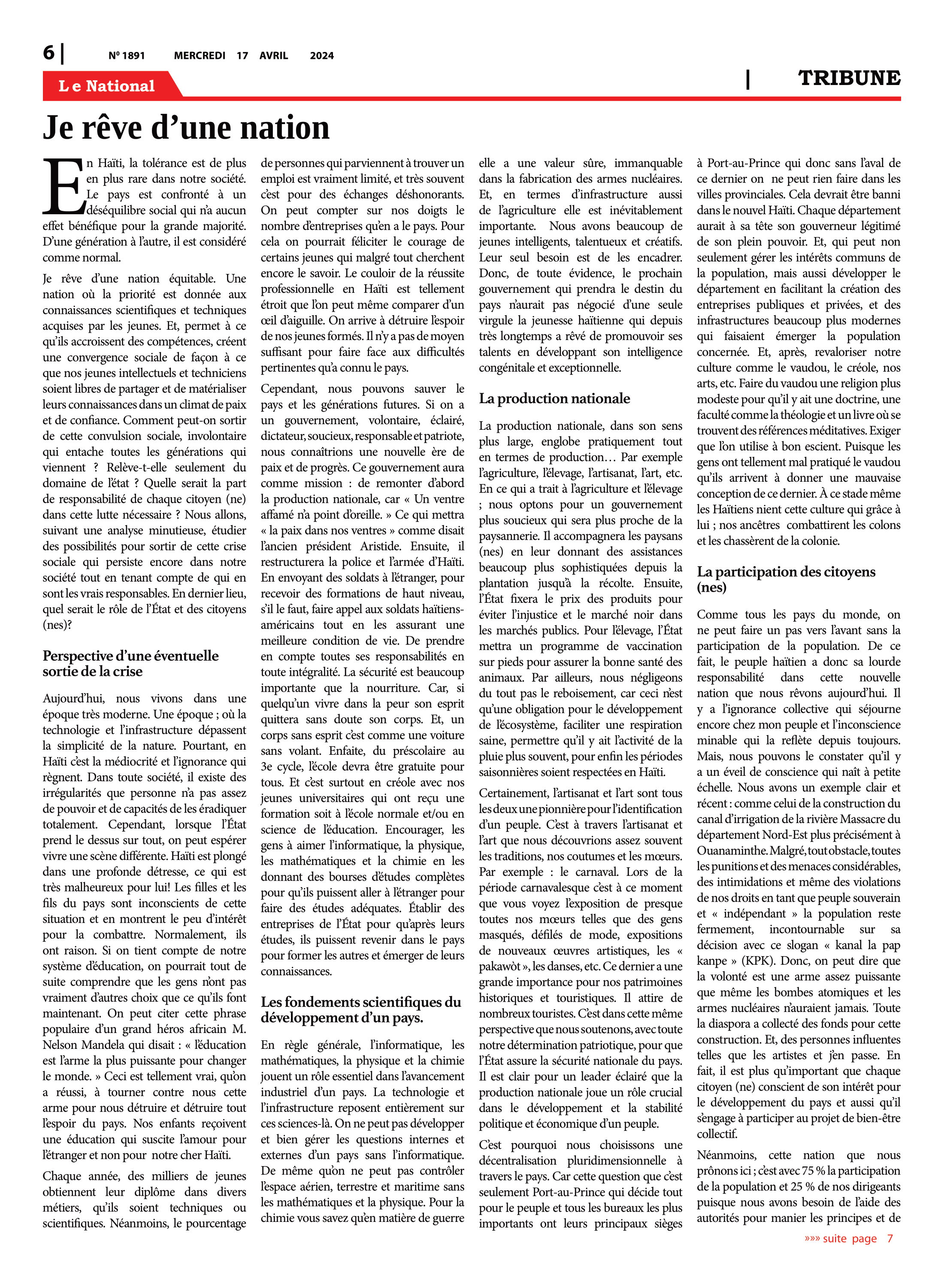 Page 6 de l'édition 1891