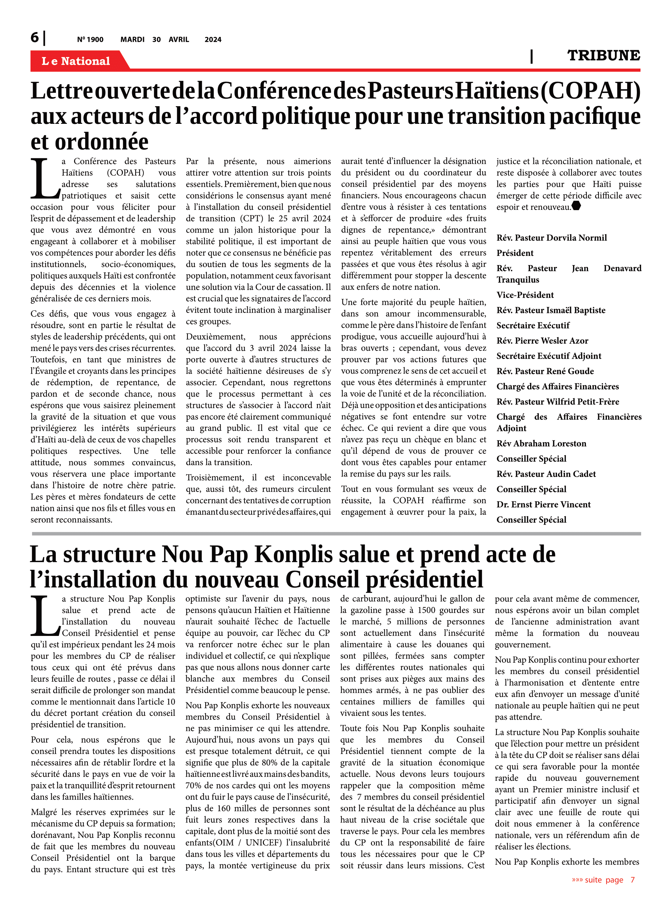 Page 6 de l'édition 1900