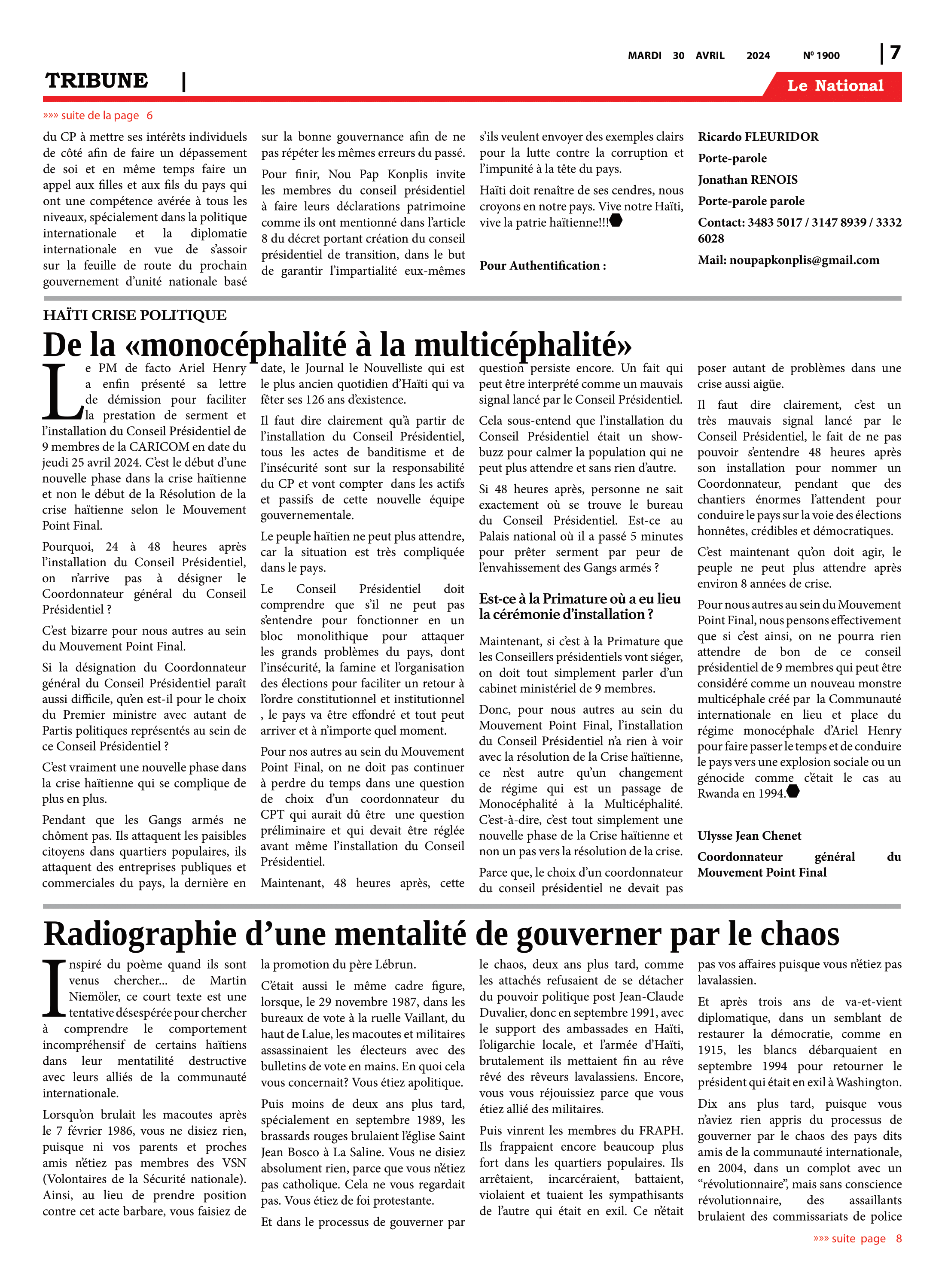 Page 7 de l'édition 1900