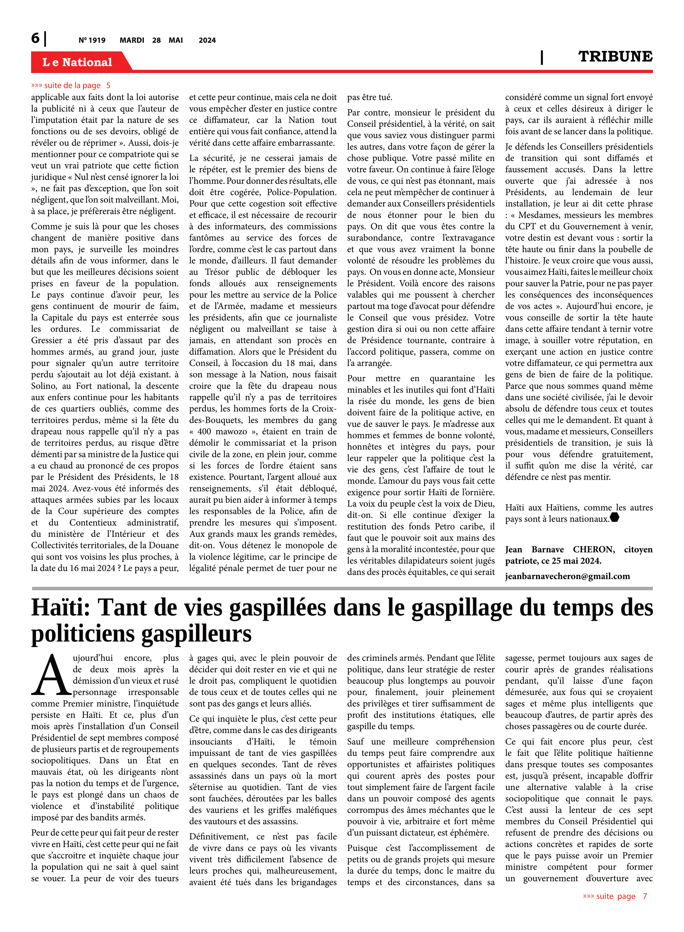 Page 6 de l'édition 1919