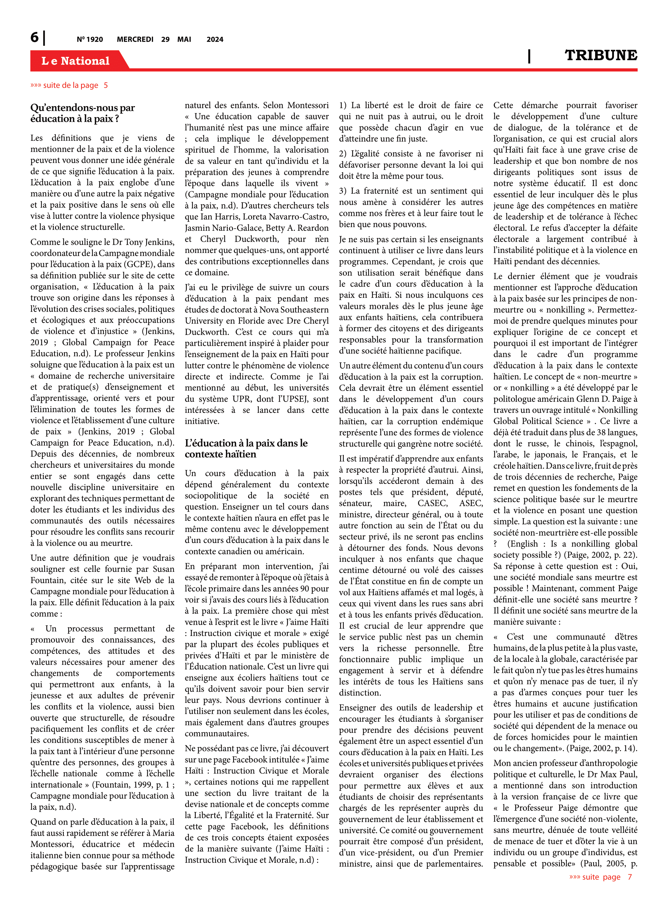 Page 6 de l'édition 1920