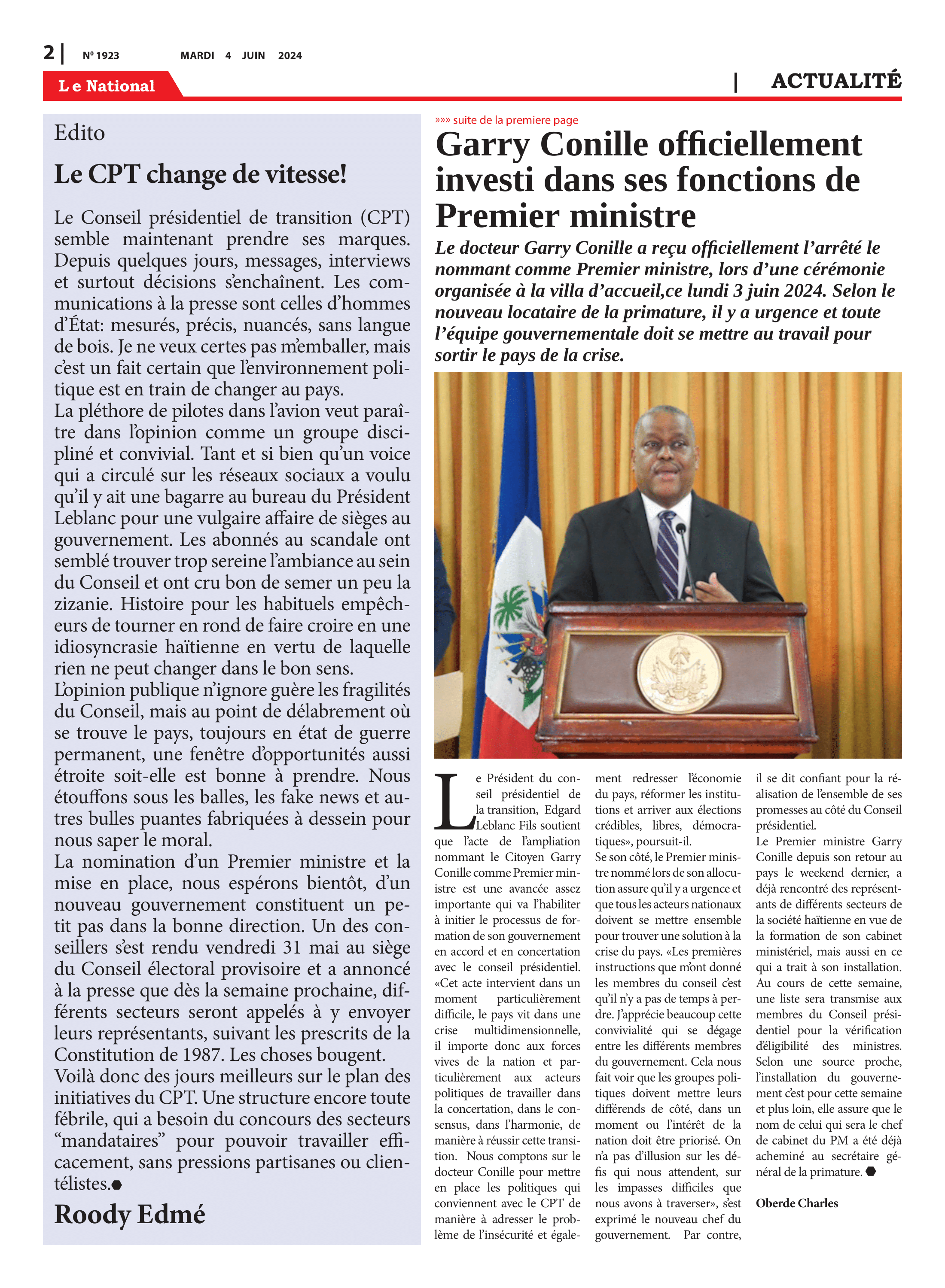 Page 2 de l'édition 1923