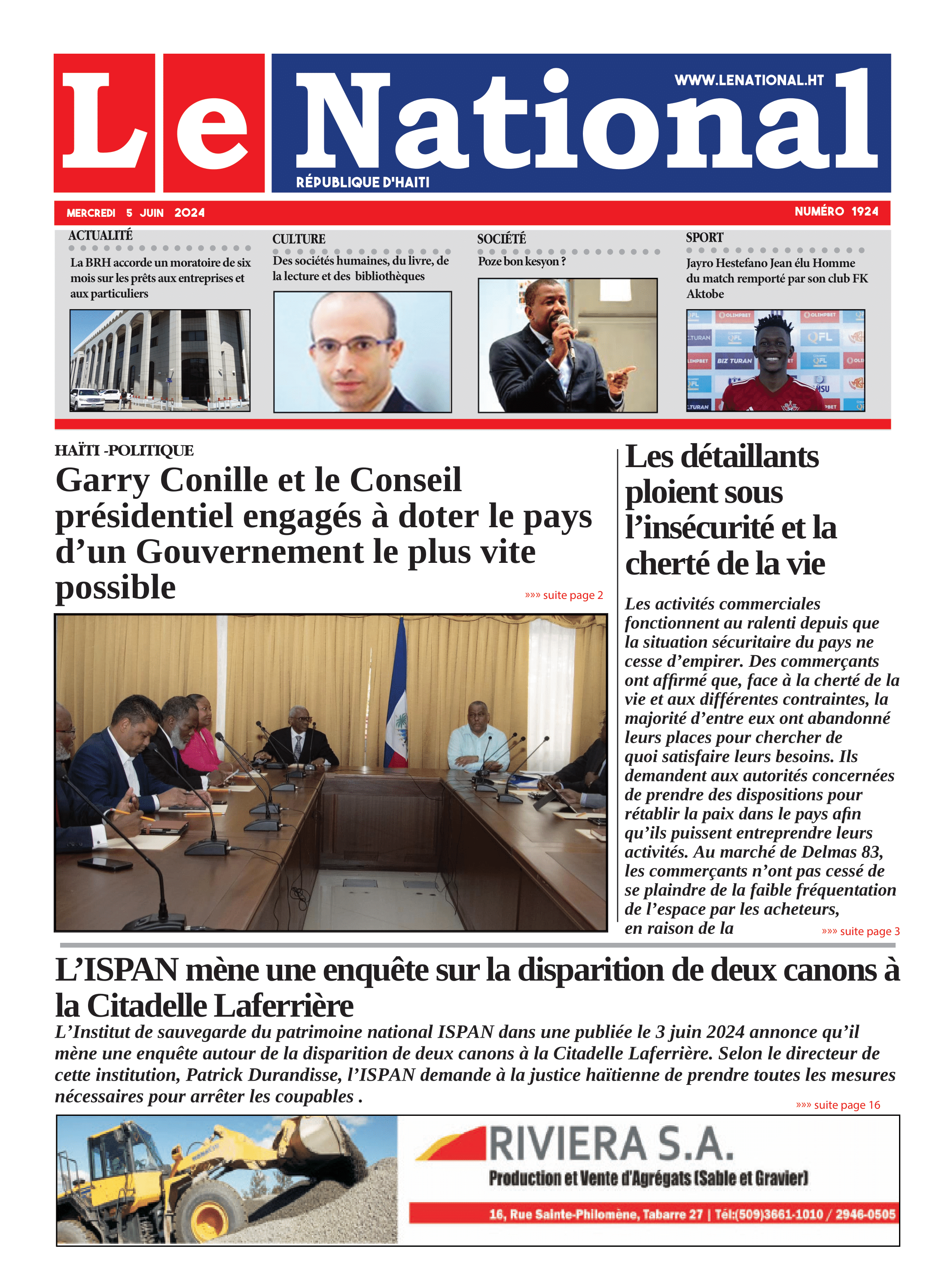 Page 1 de l'édition 1924