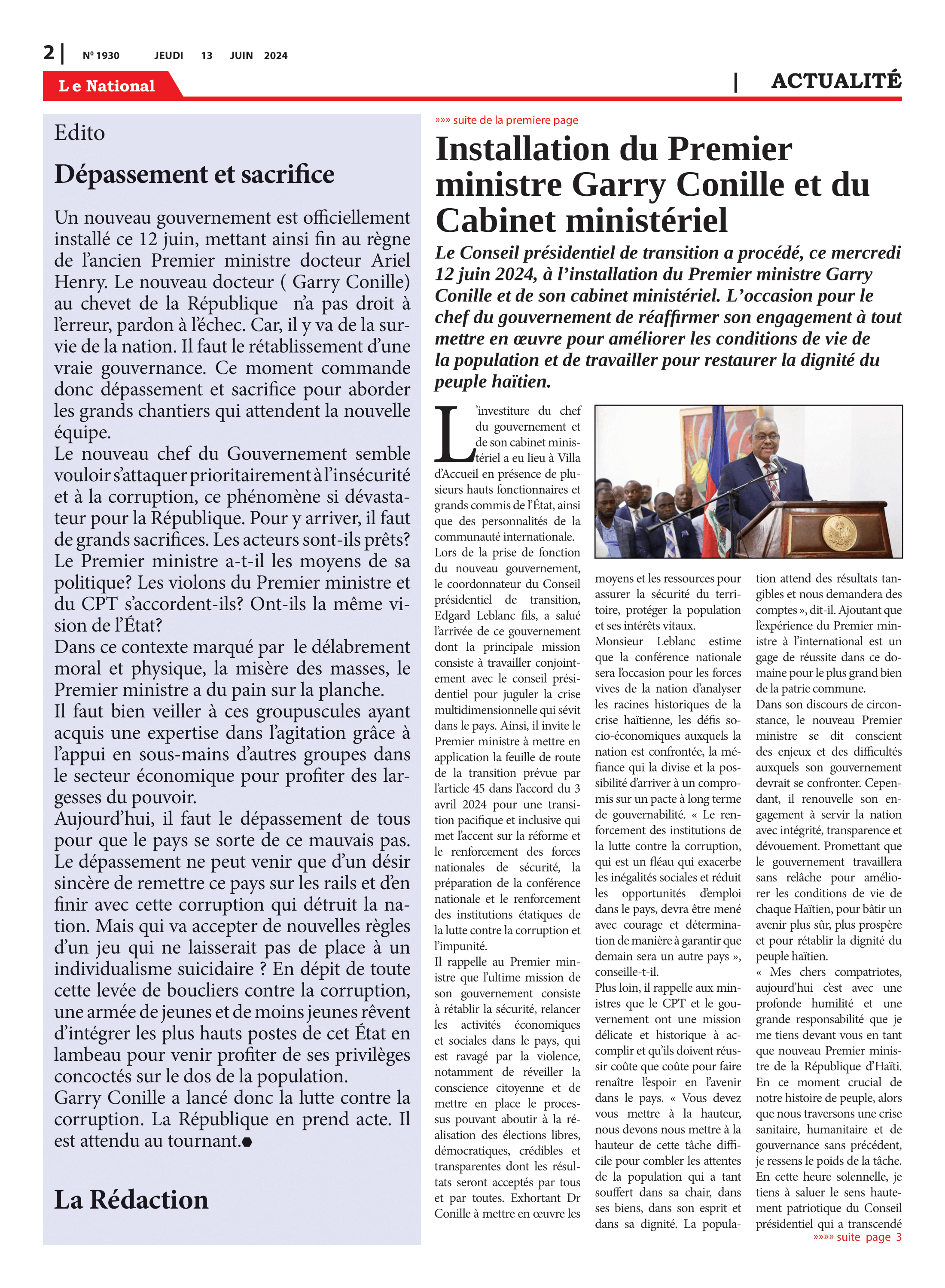 Page 2 de l'édition 1930