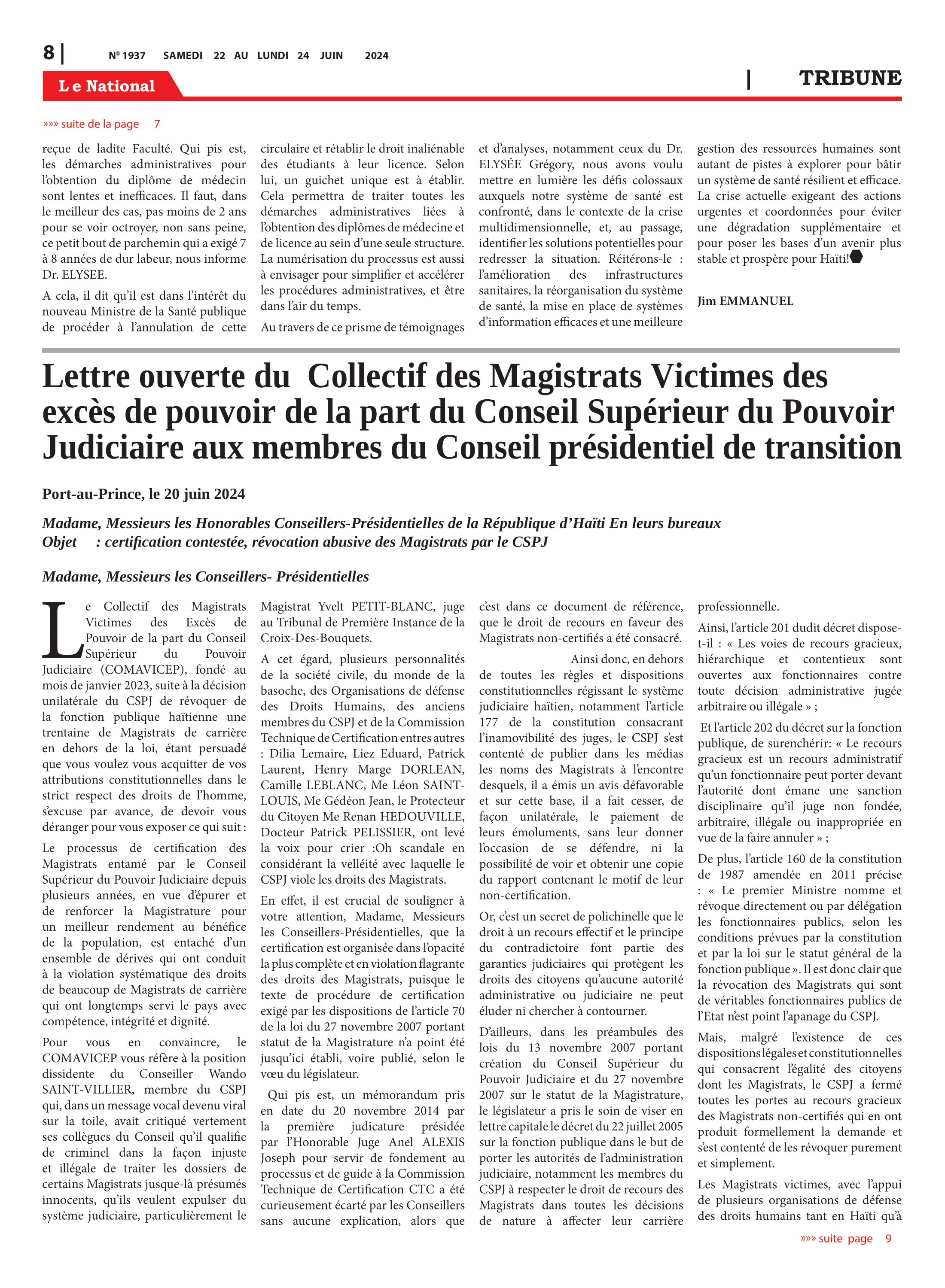 Page 8 de l'édition 1937
