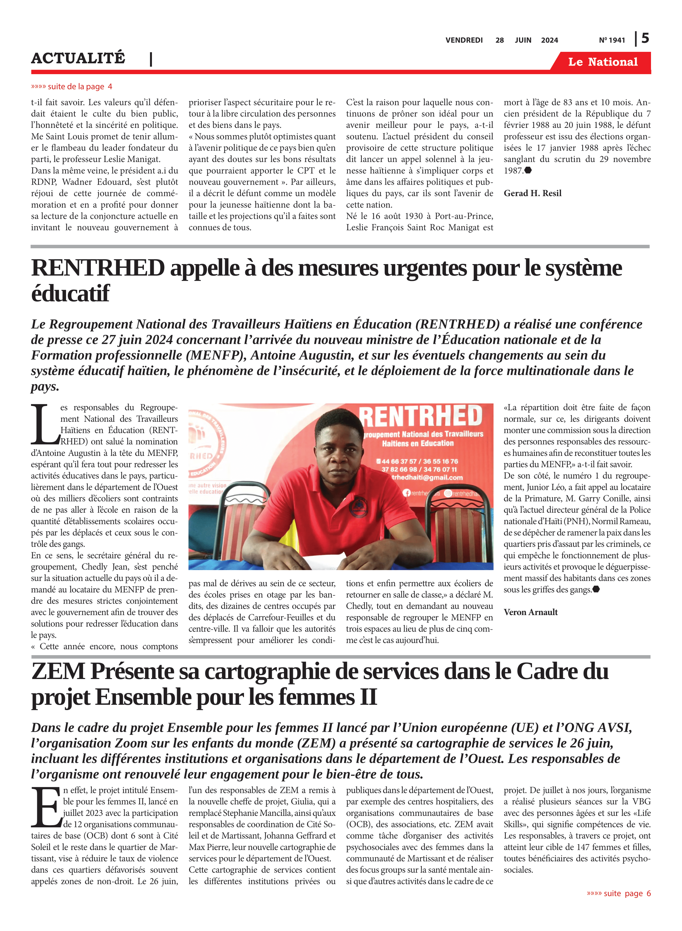 Page 5 de l'édition 1941