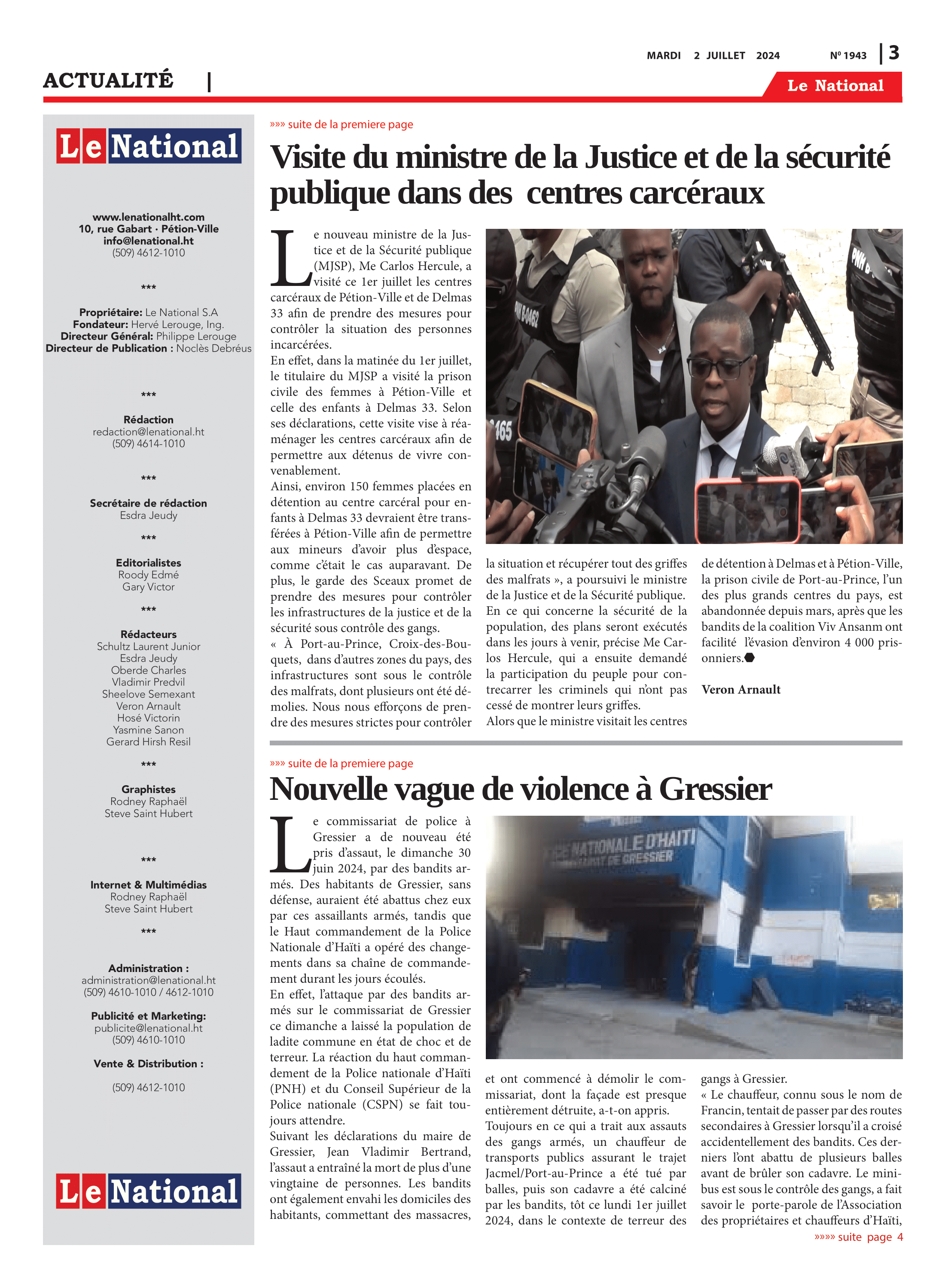 Page 3 de l'édition 1943