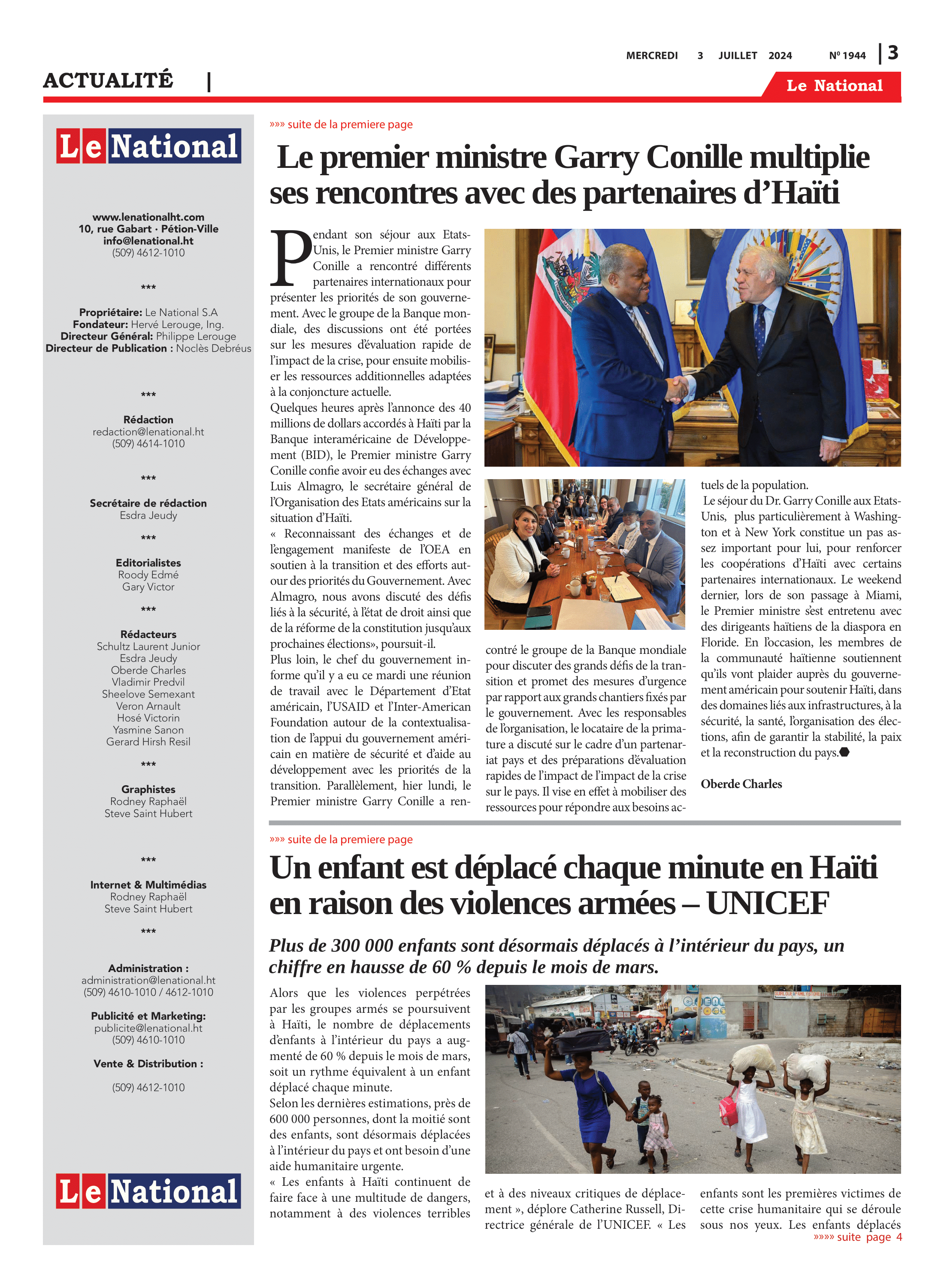 Page 3 de l'édition 1944