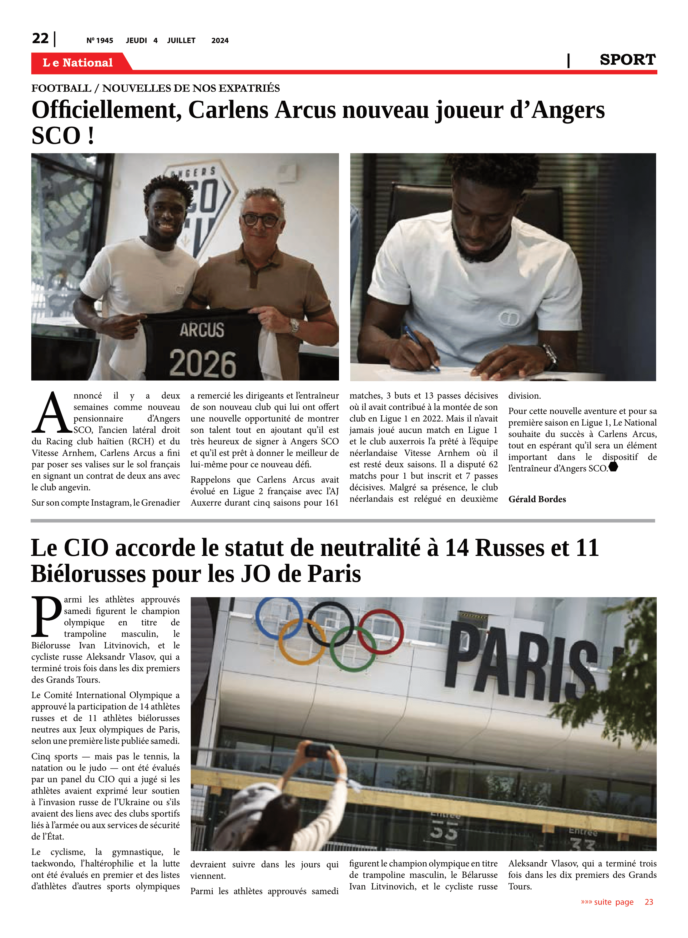 Page 22 de l'édition 1945
