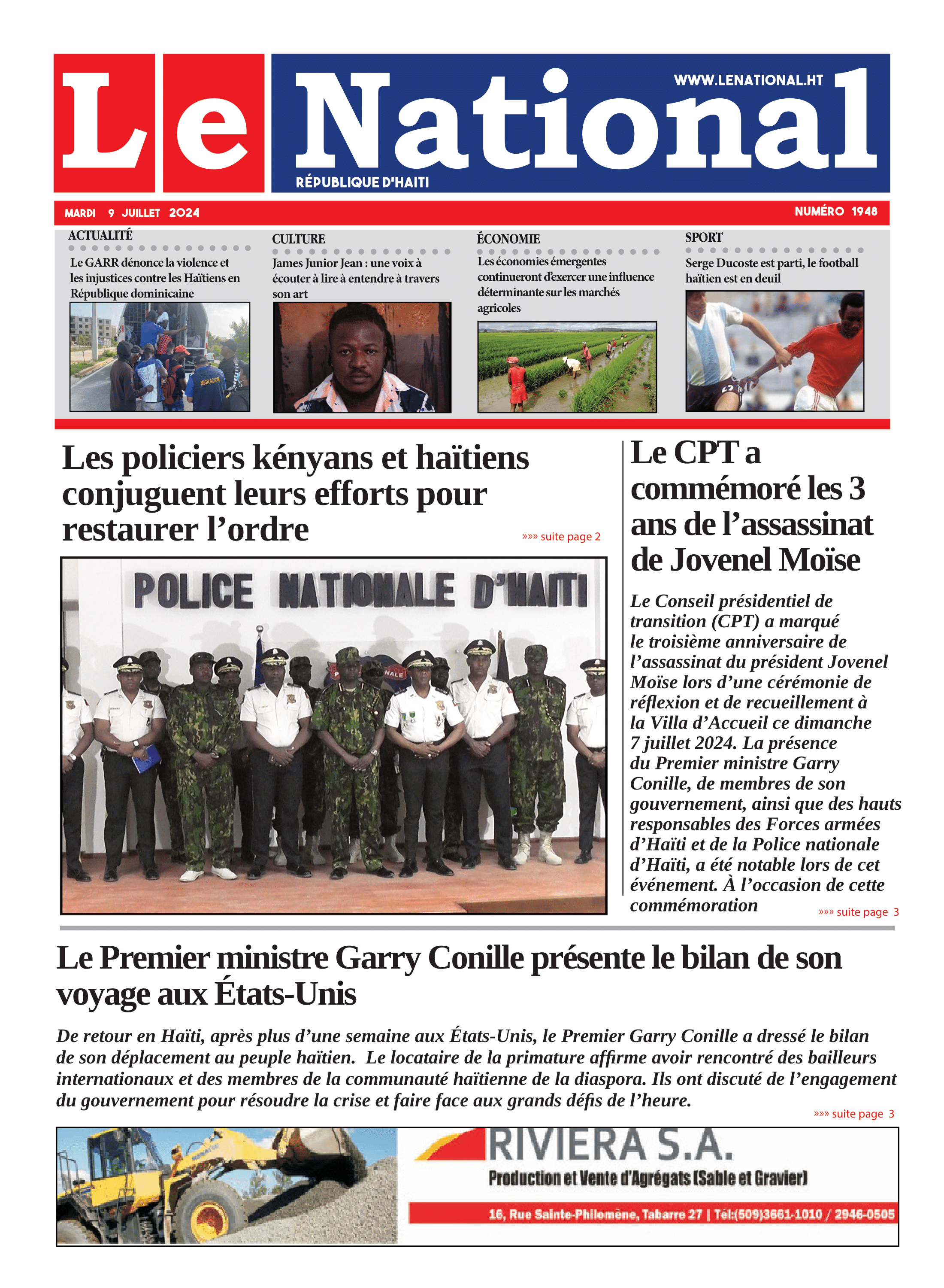 Page 1 de l'édition 1948