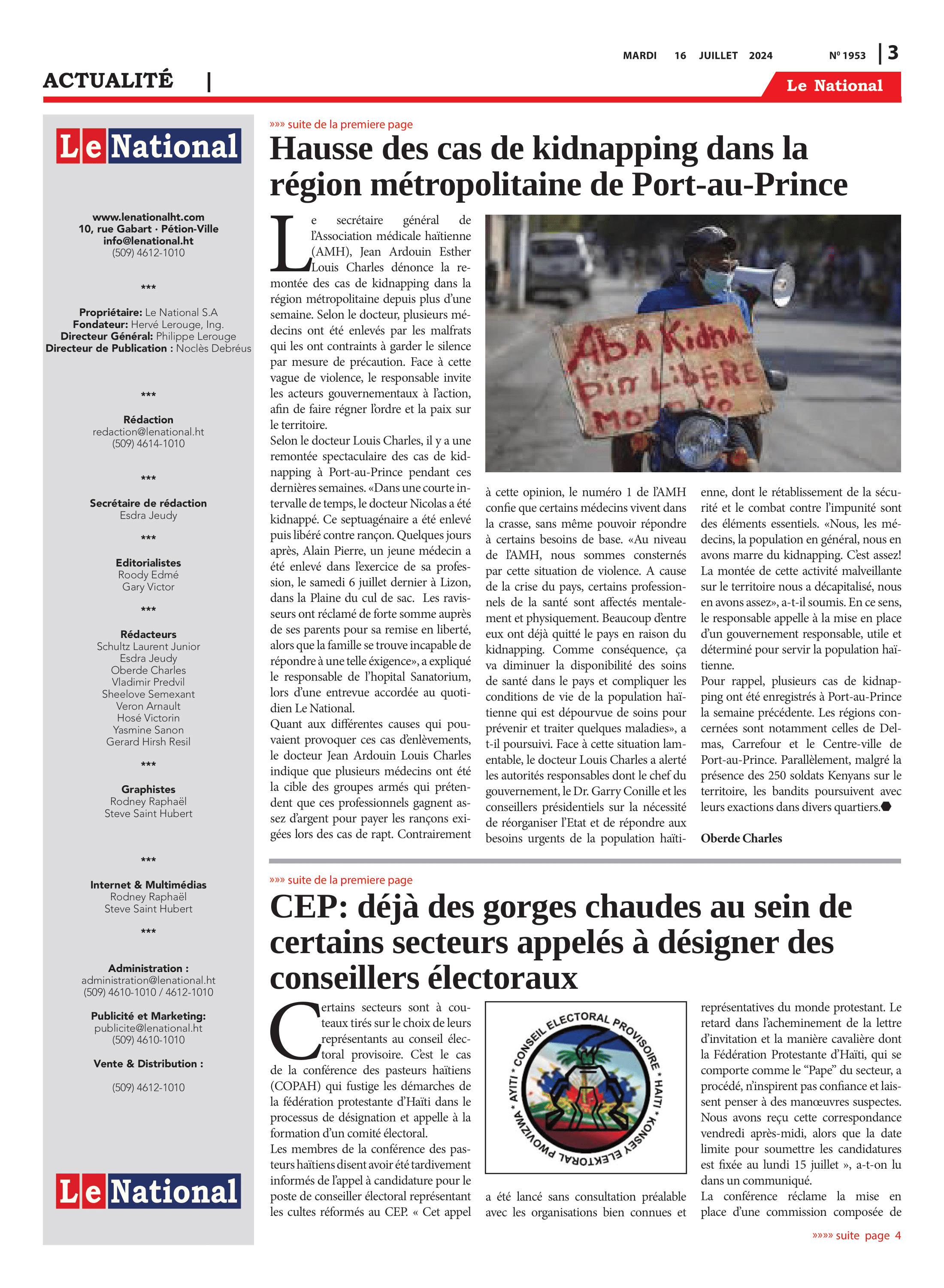 Page 3 de l'édition 1953