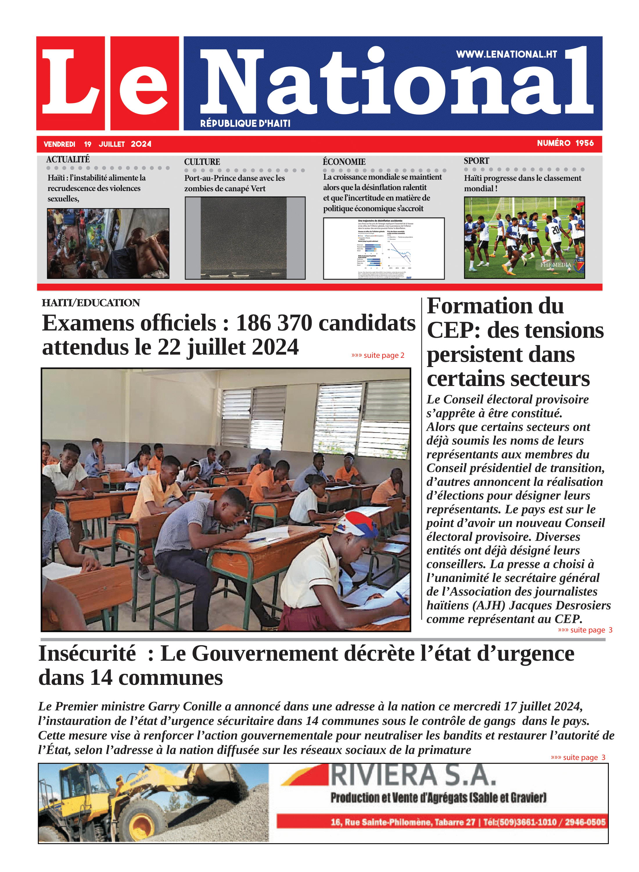 Page 1 de l'édition 1956