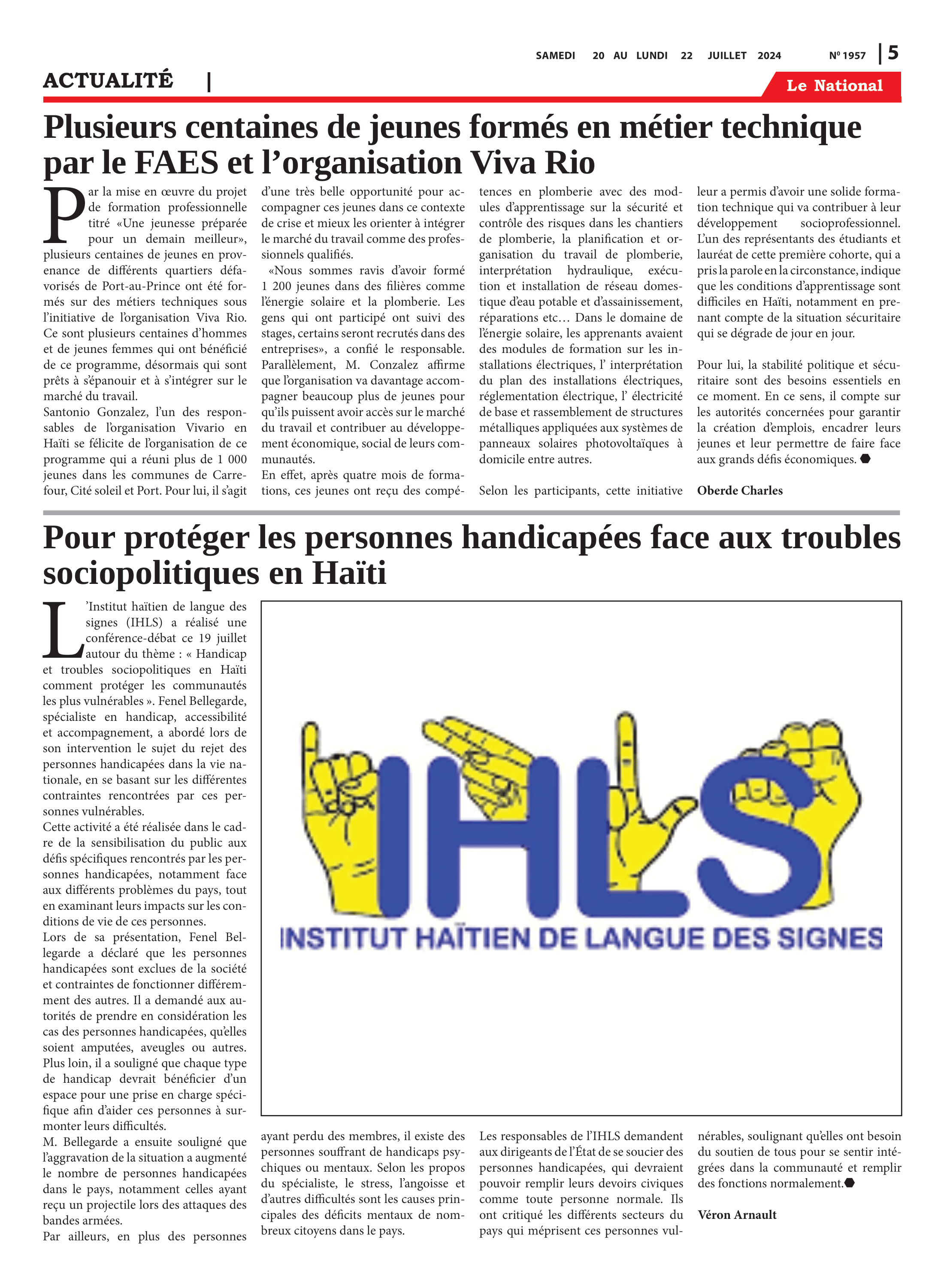 Page 5 de l'édition 1957