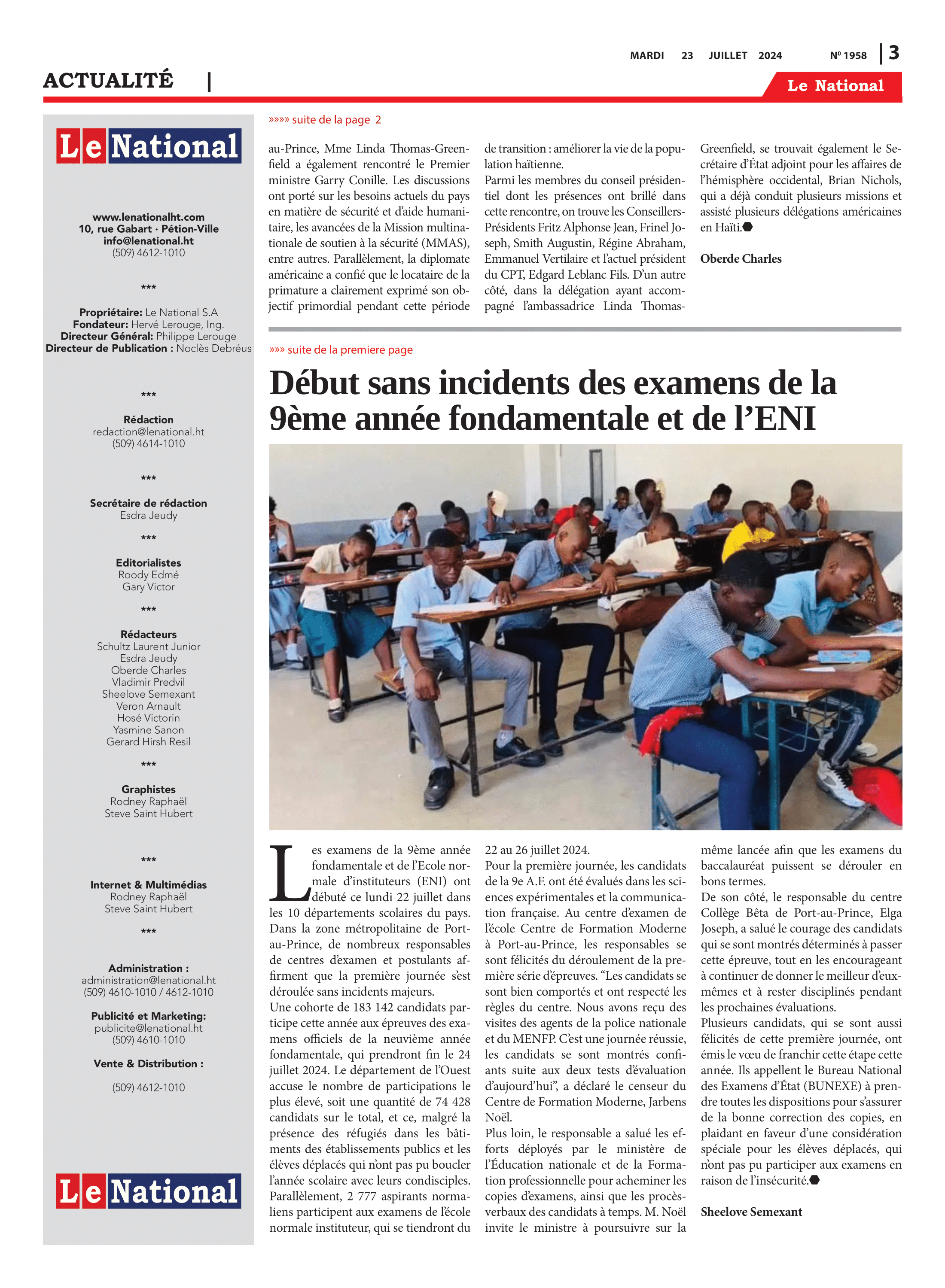 Page 3 de l'édition 1958
