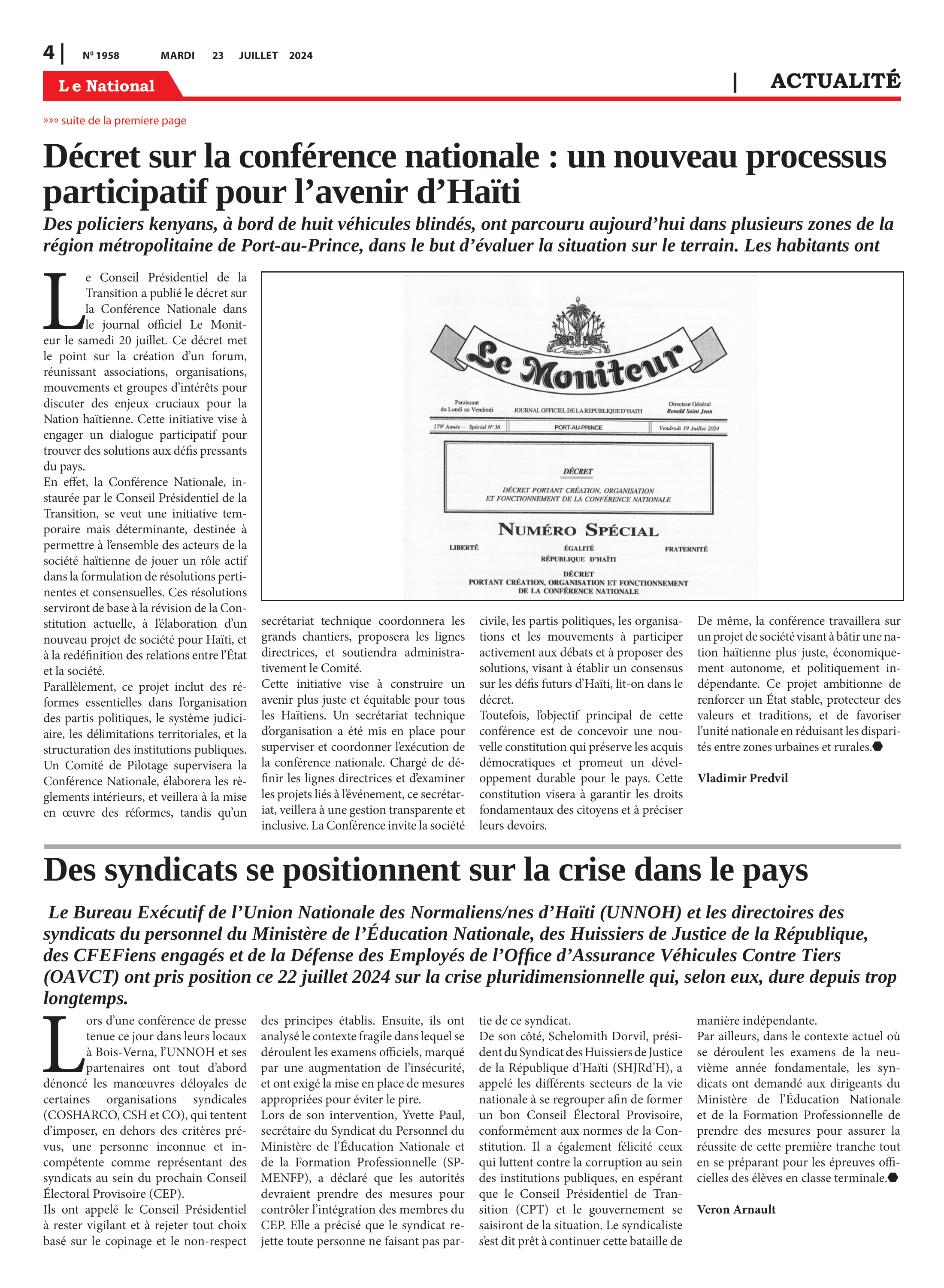 Page 4 de l'édition 1958