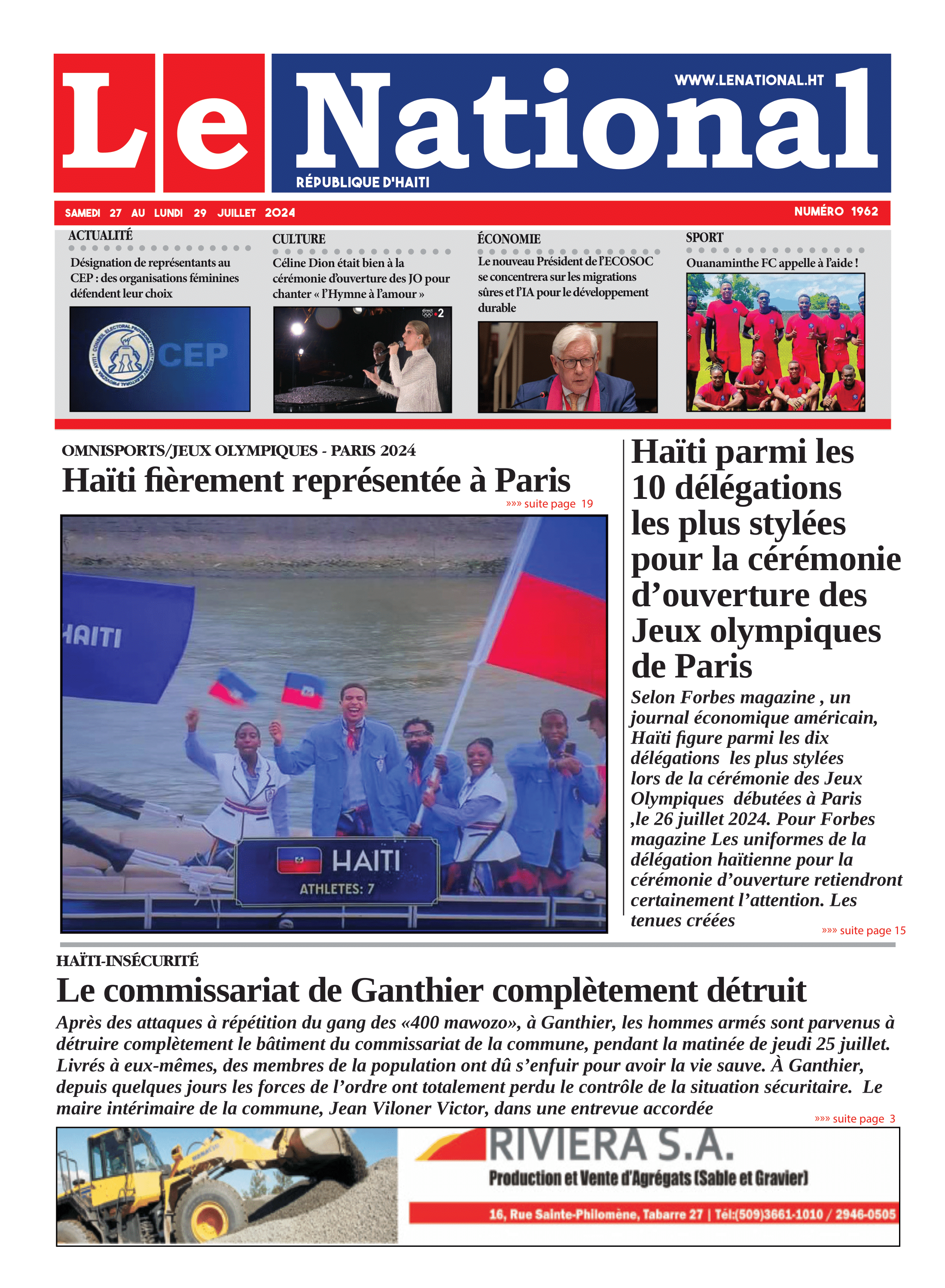 Page 1 de l'édition 1962