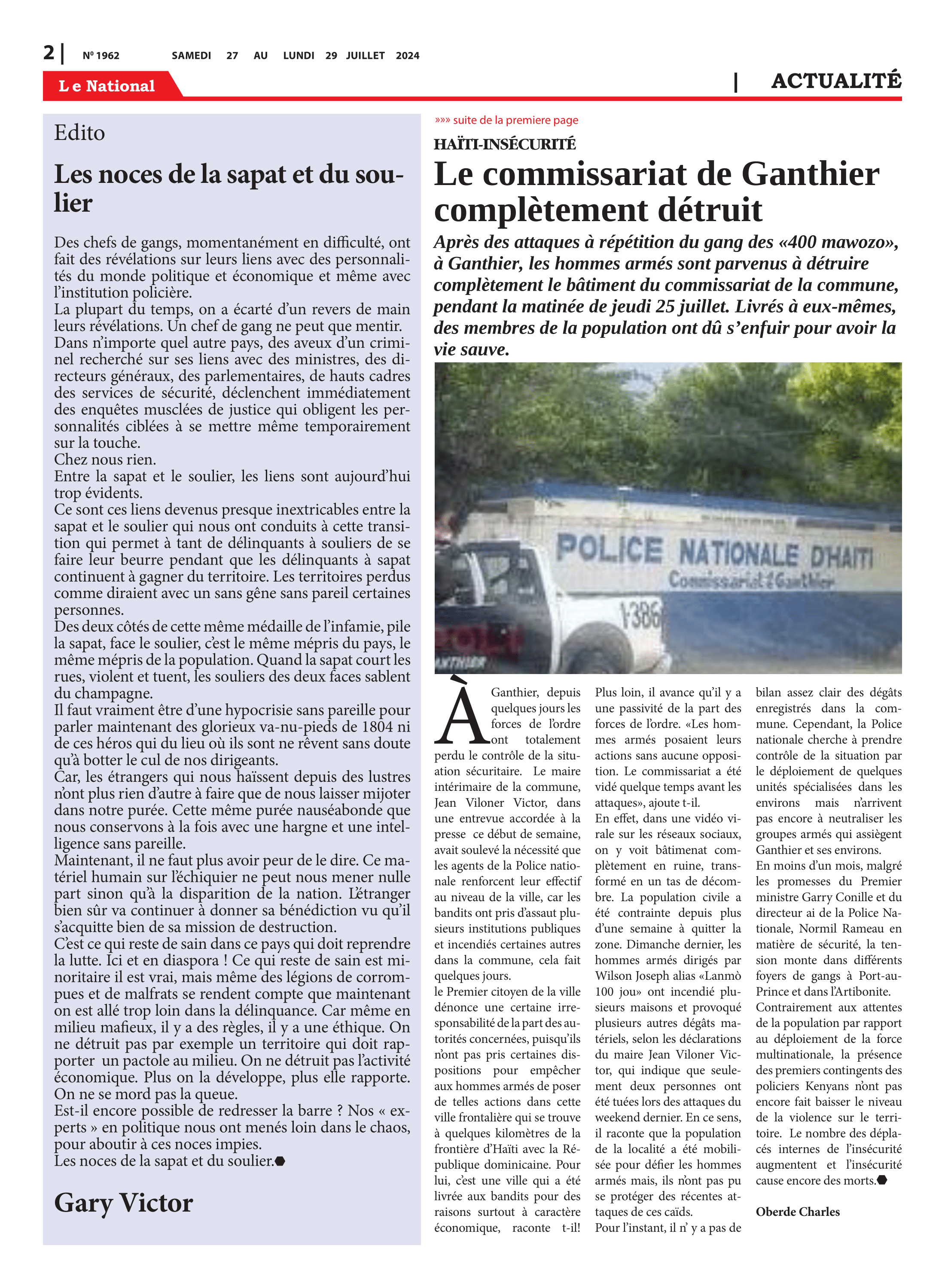 Page 2 de l'édition 1962