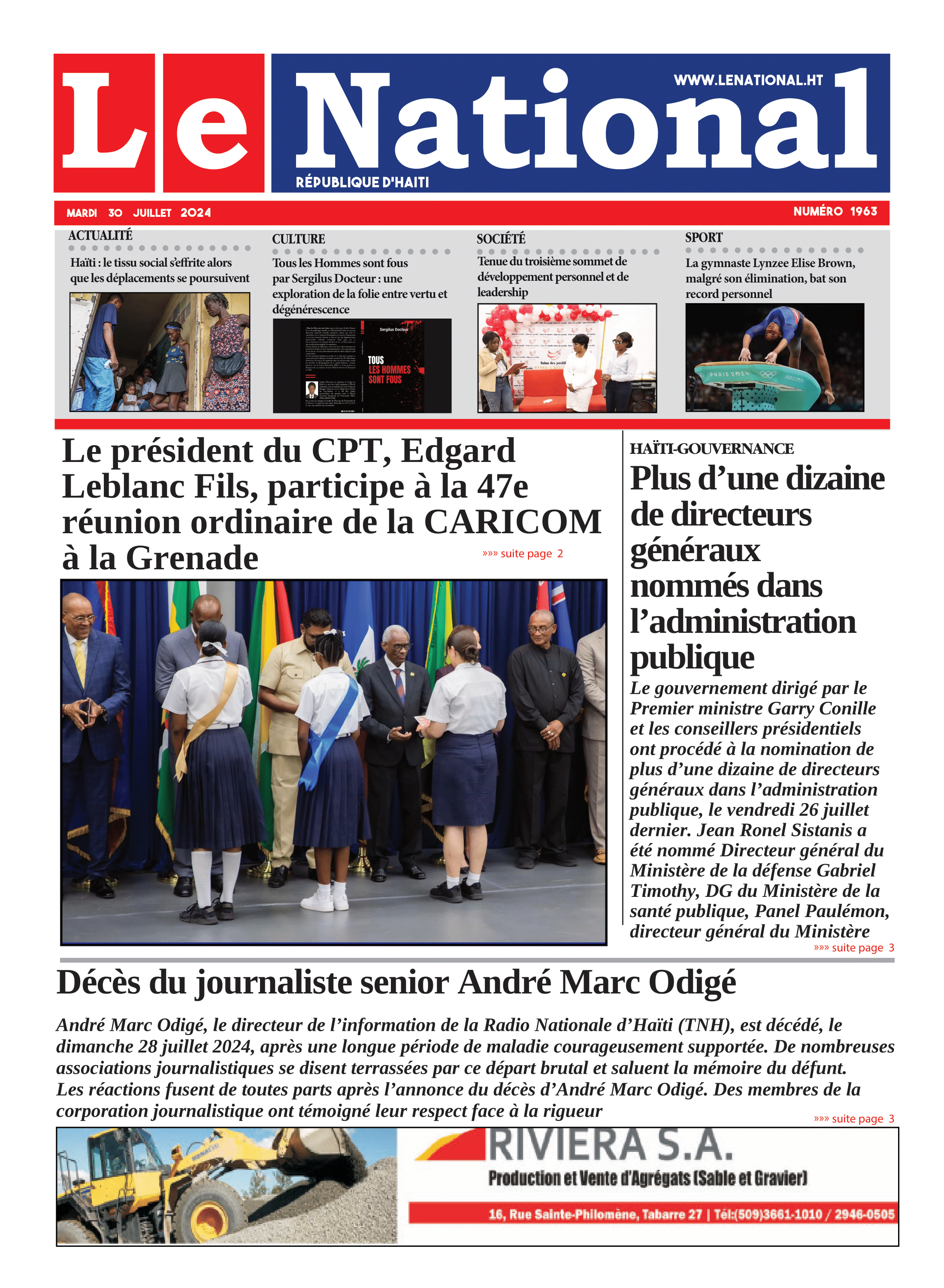 Page 1 de l'édition 1963