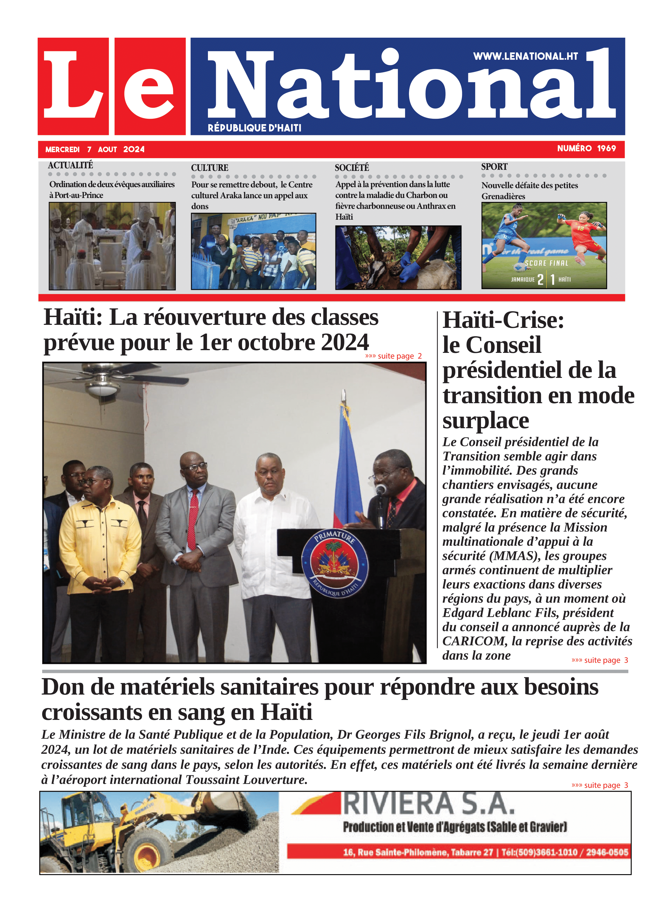 Page 1 de l'édition 1969