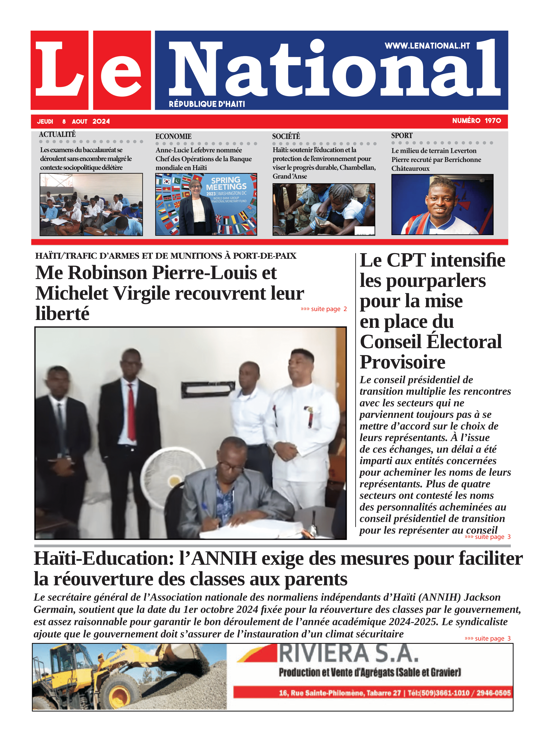 Page 1 de l'édition 1970
