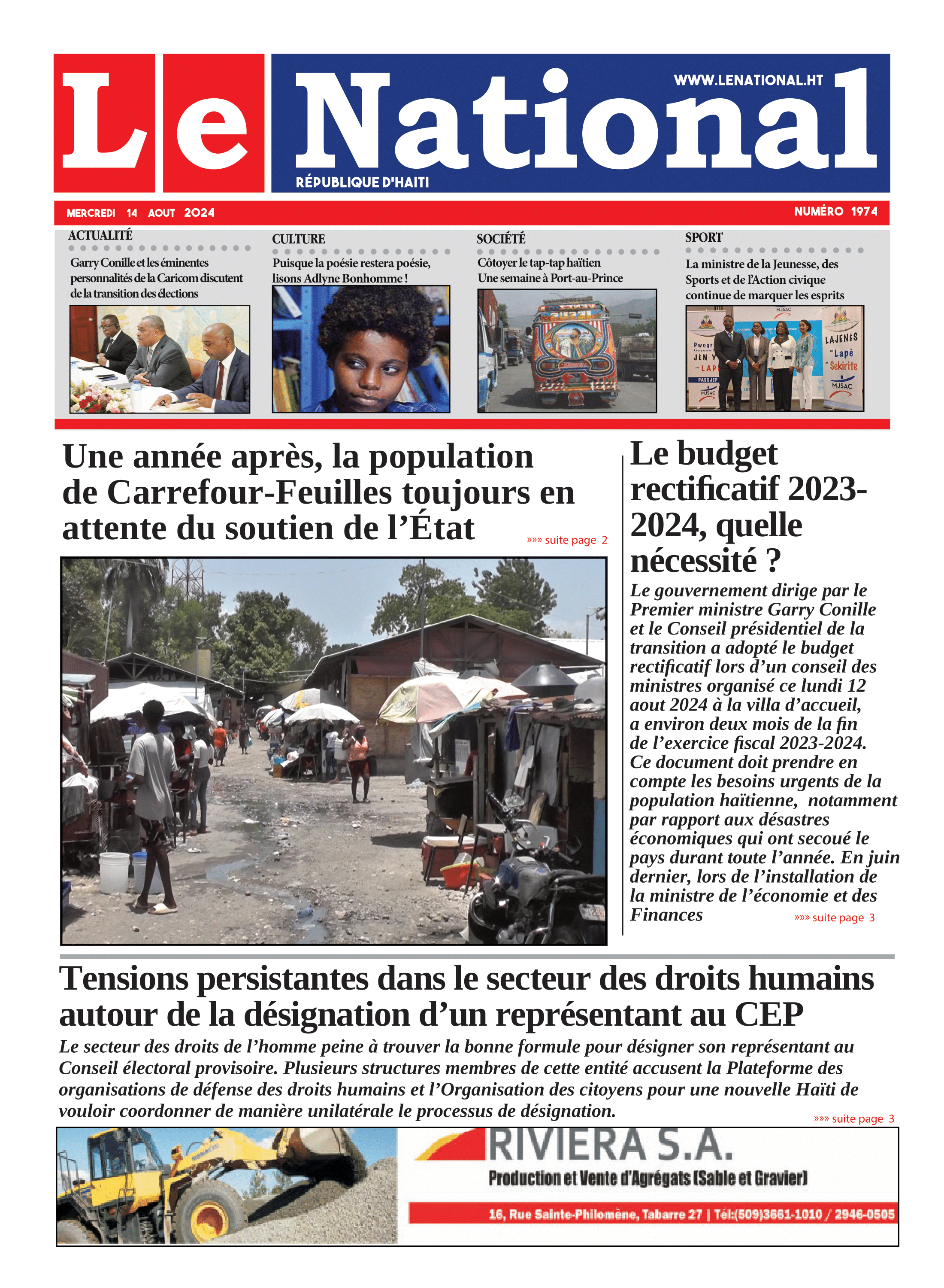 Page 1 de l'édition 1974