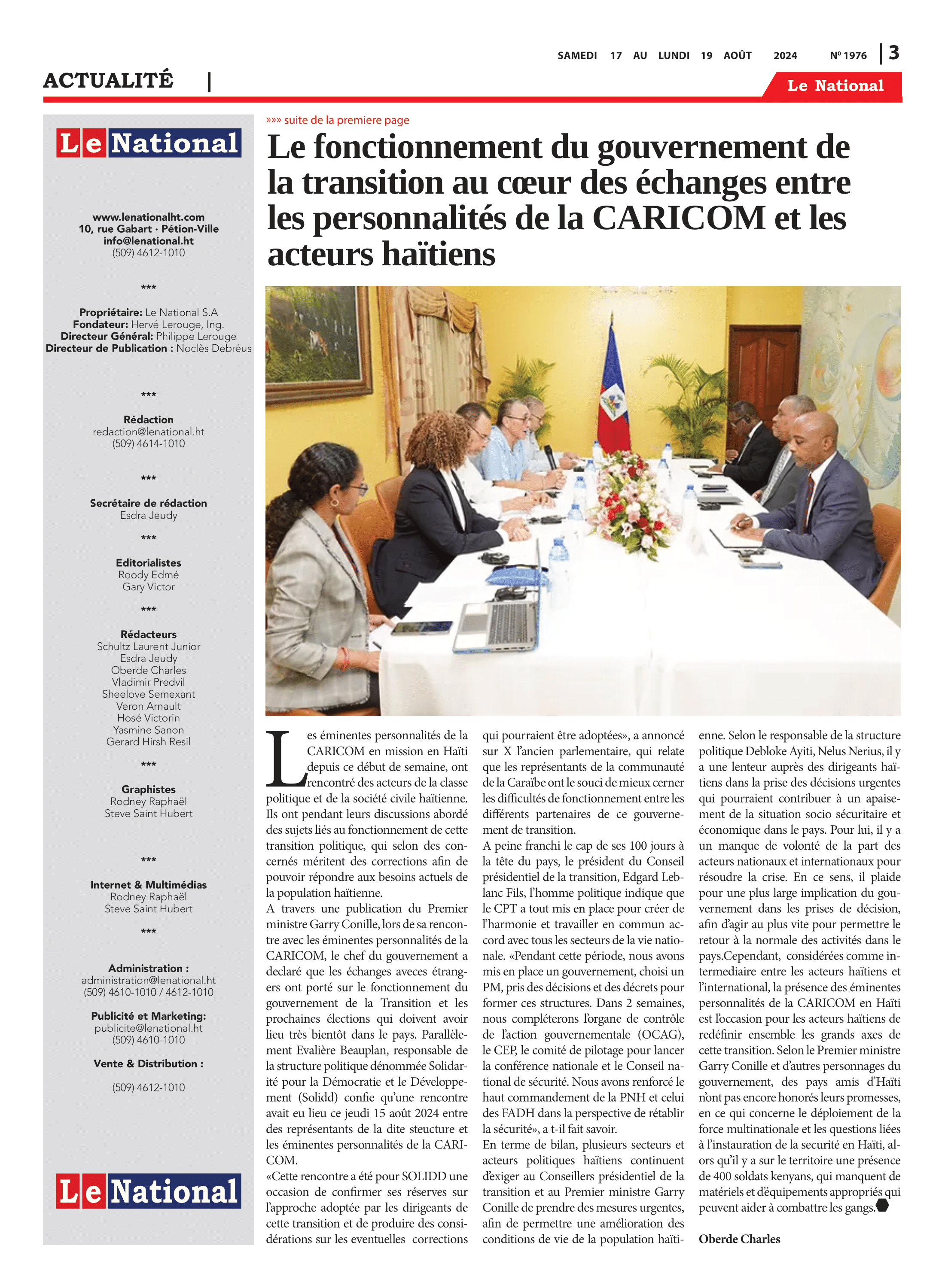 Page 3 de l'édition 1976