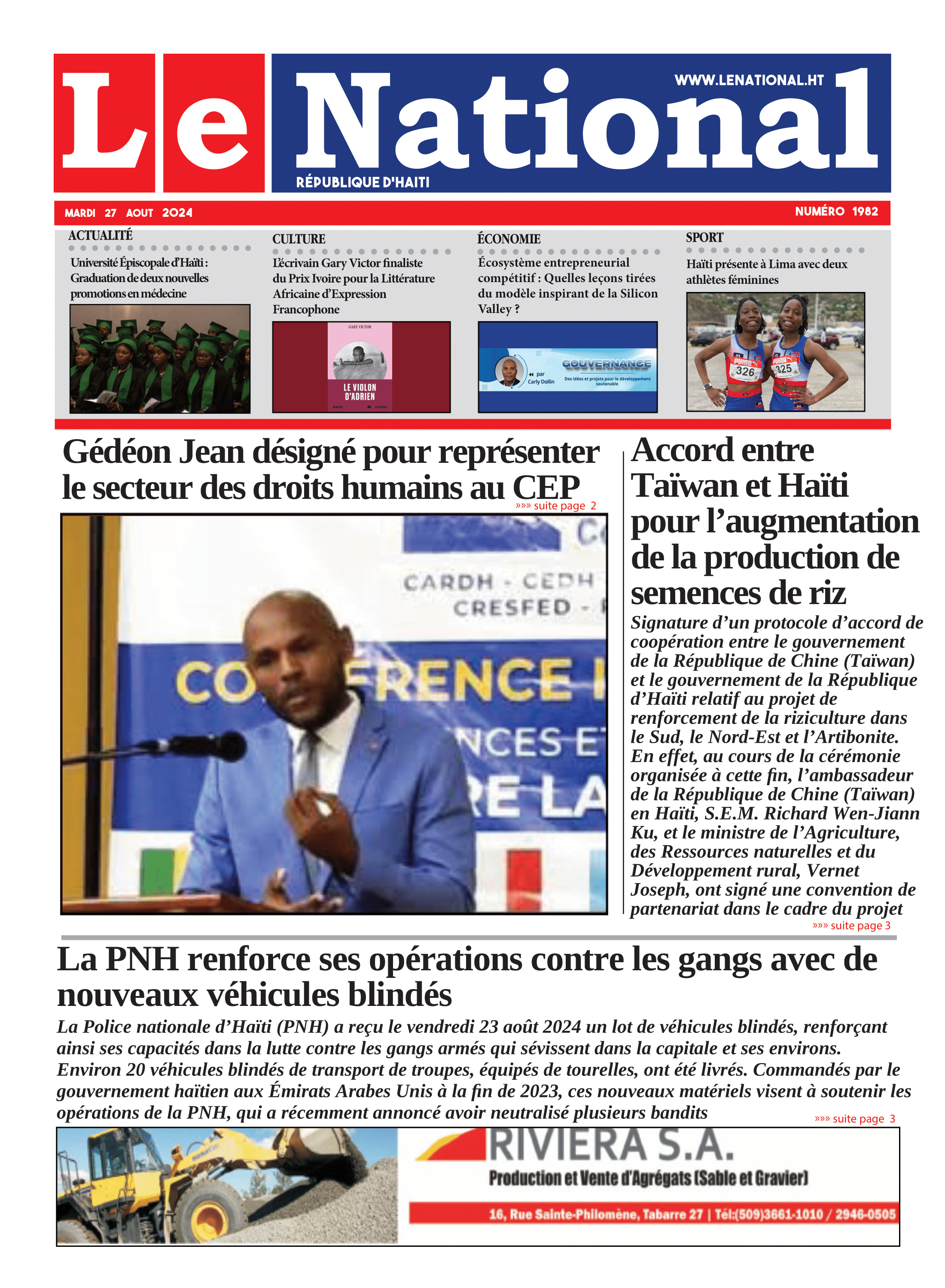 Page 1 de l'édition 1982