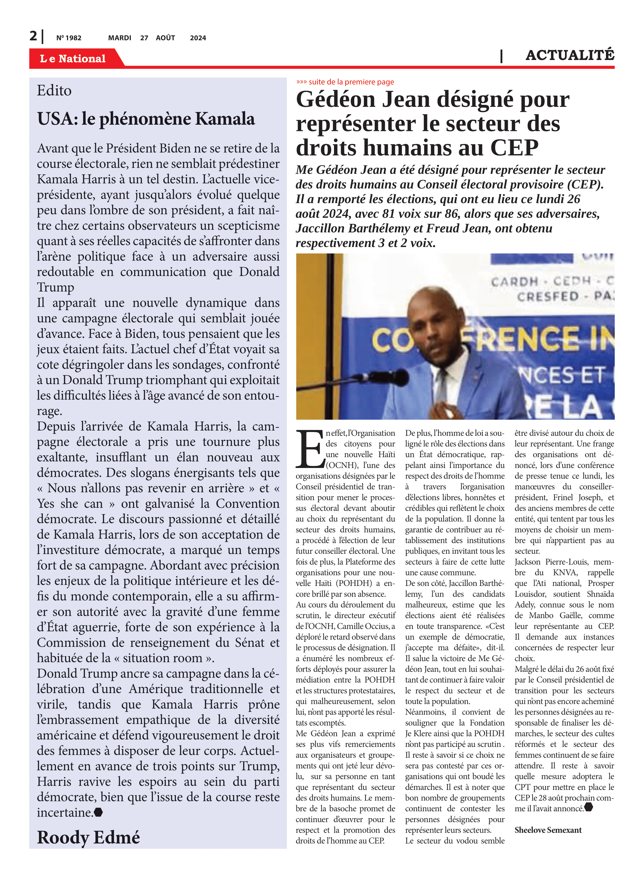Page 2 de l'édition 1982