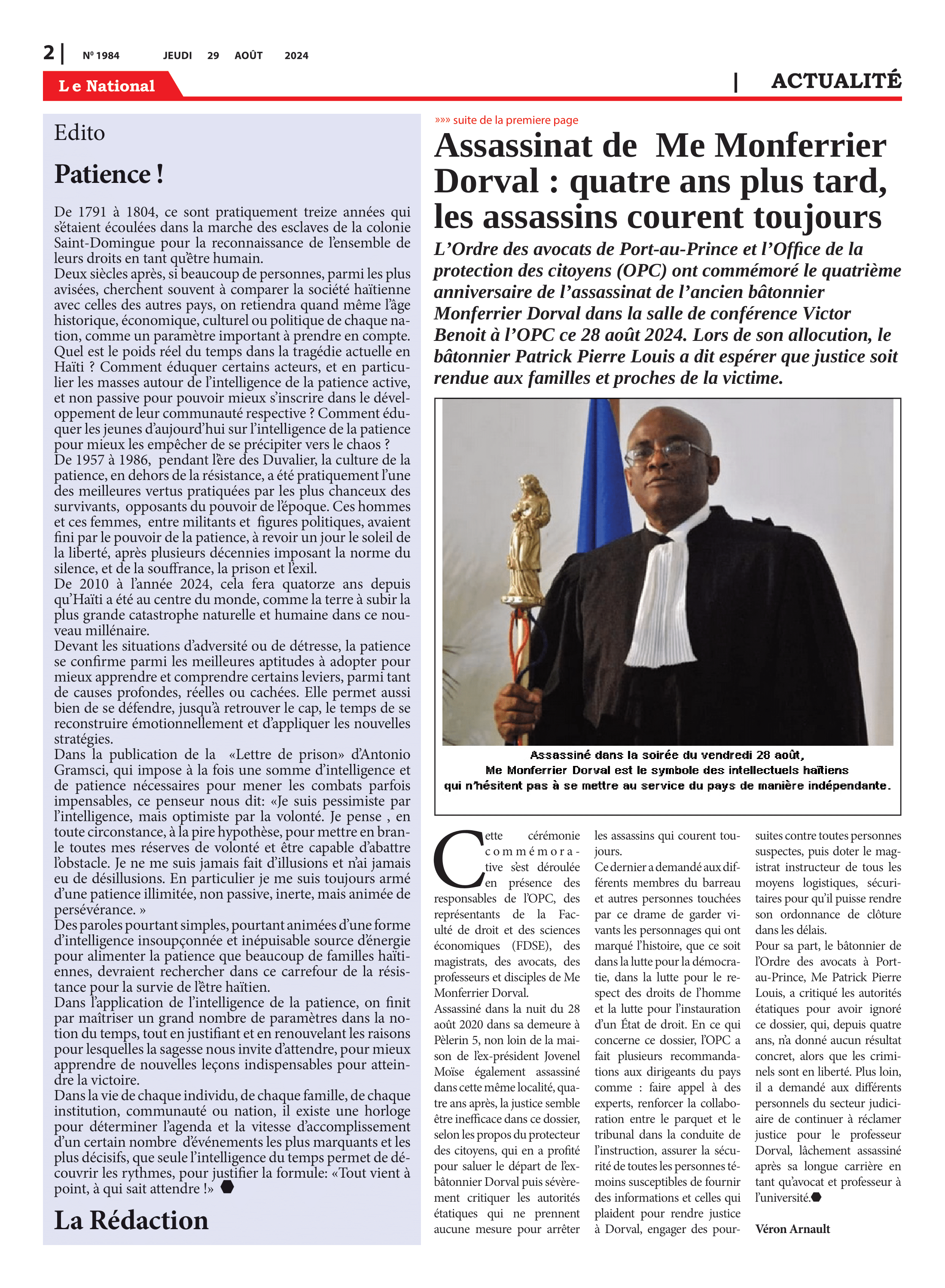 Page 2 de l'édition 1984