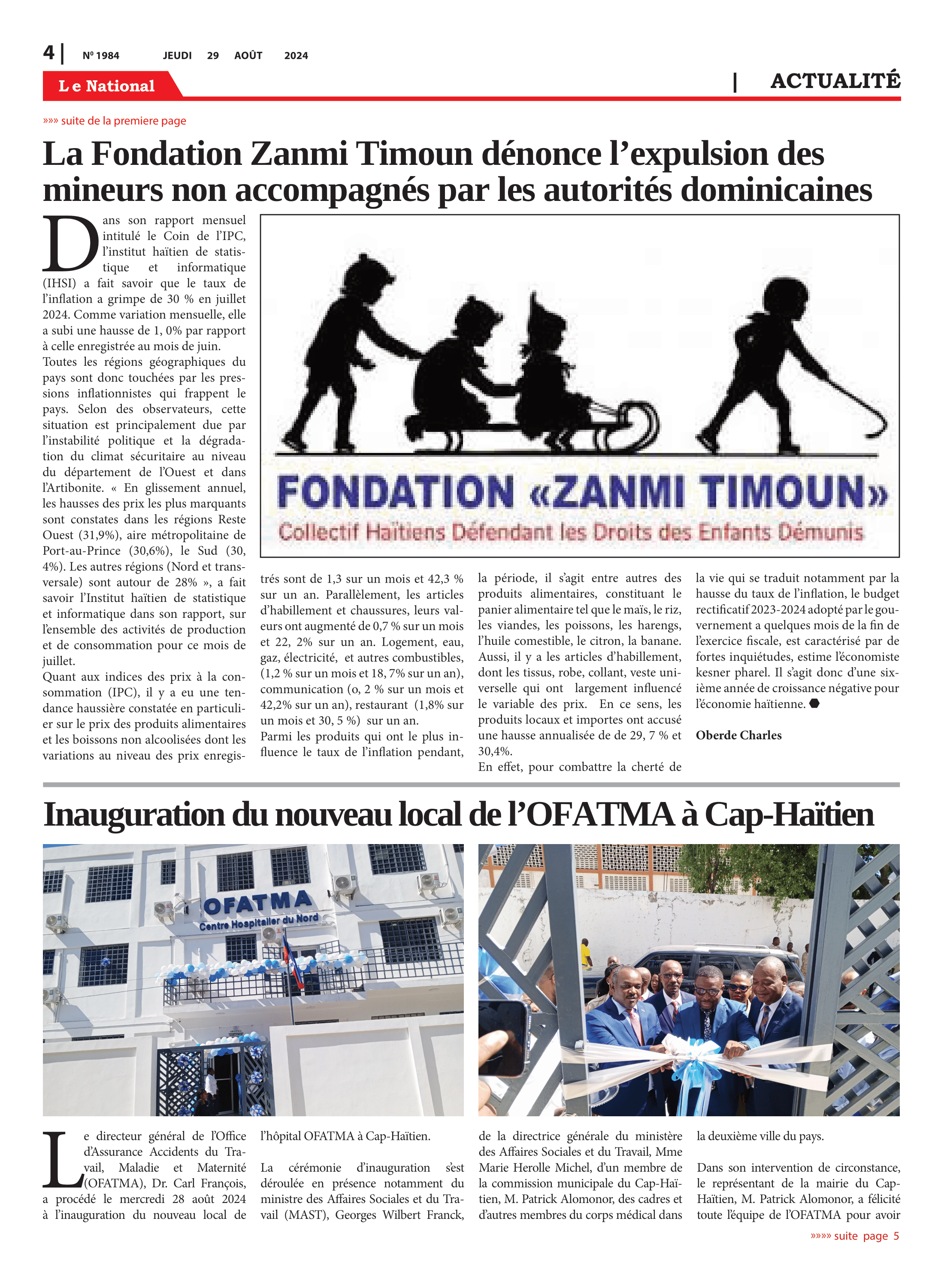 Page 4 de l'édition 1984