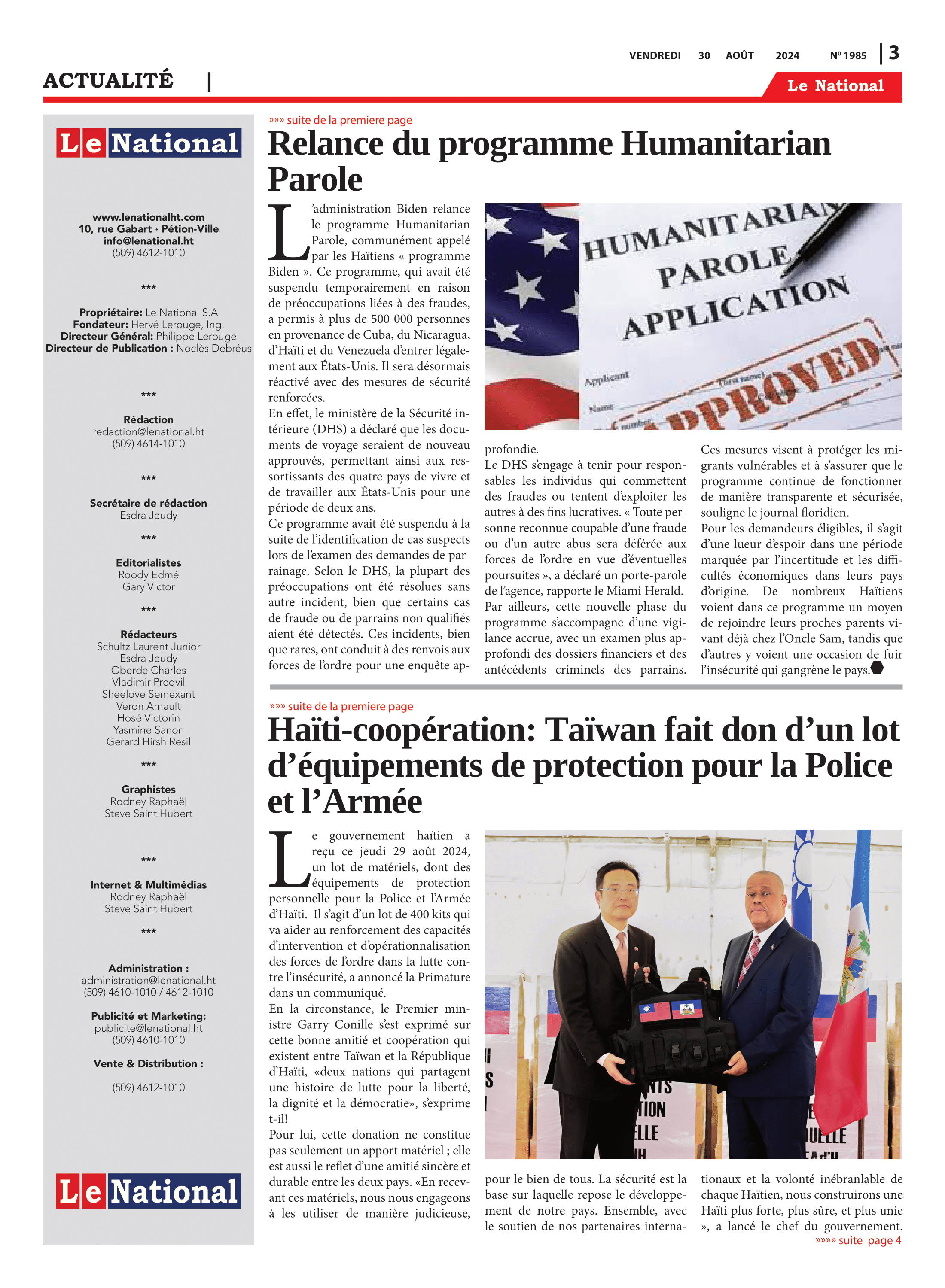 Page 3 de l'édition 1985