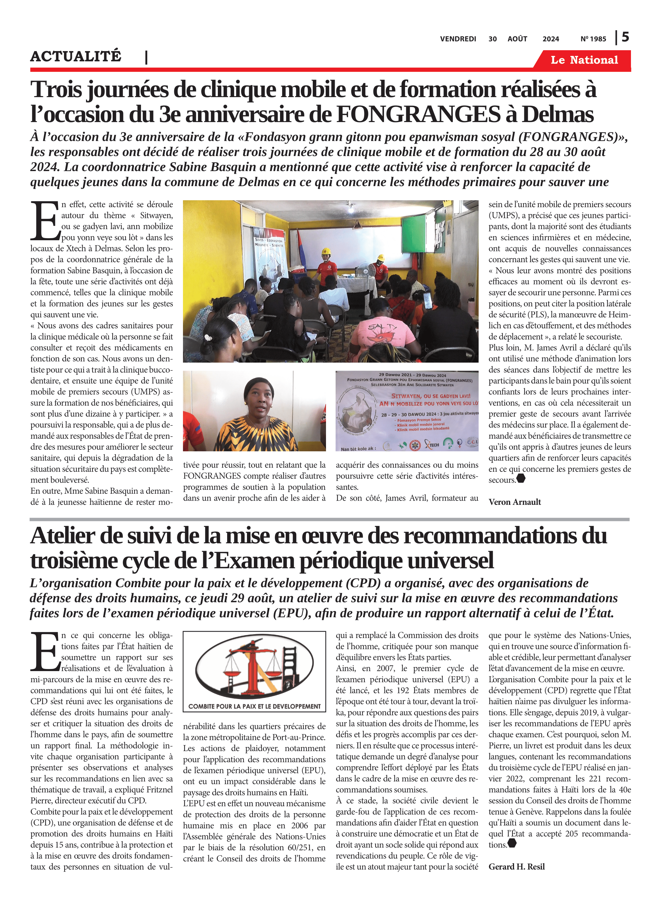 Page 5 de l'édition 1985