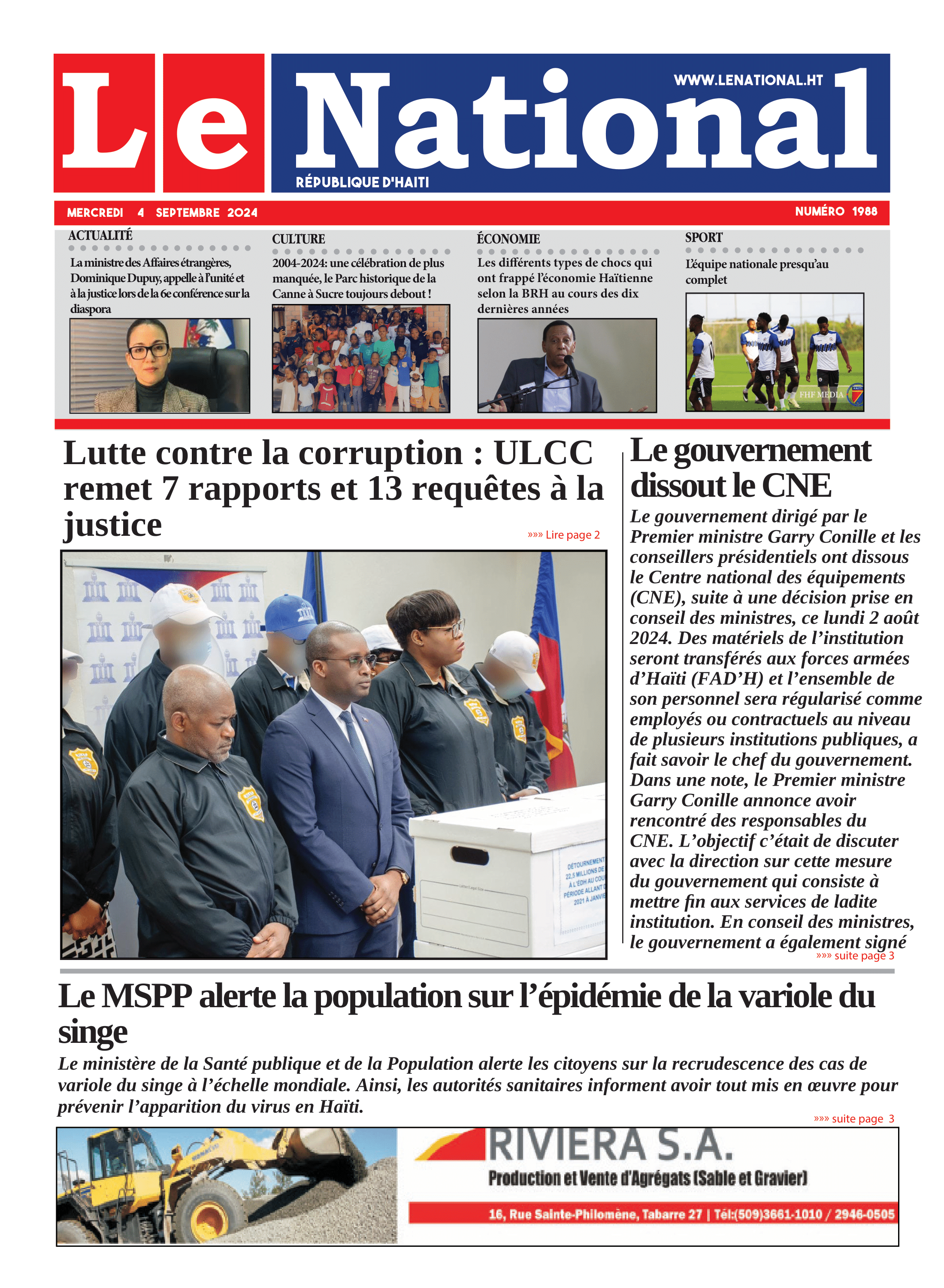 Page 1 de l'édition 1988
