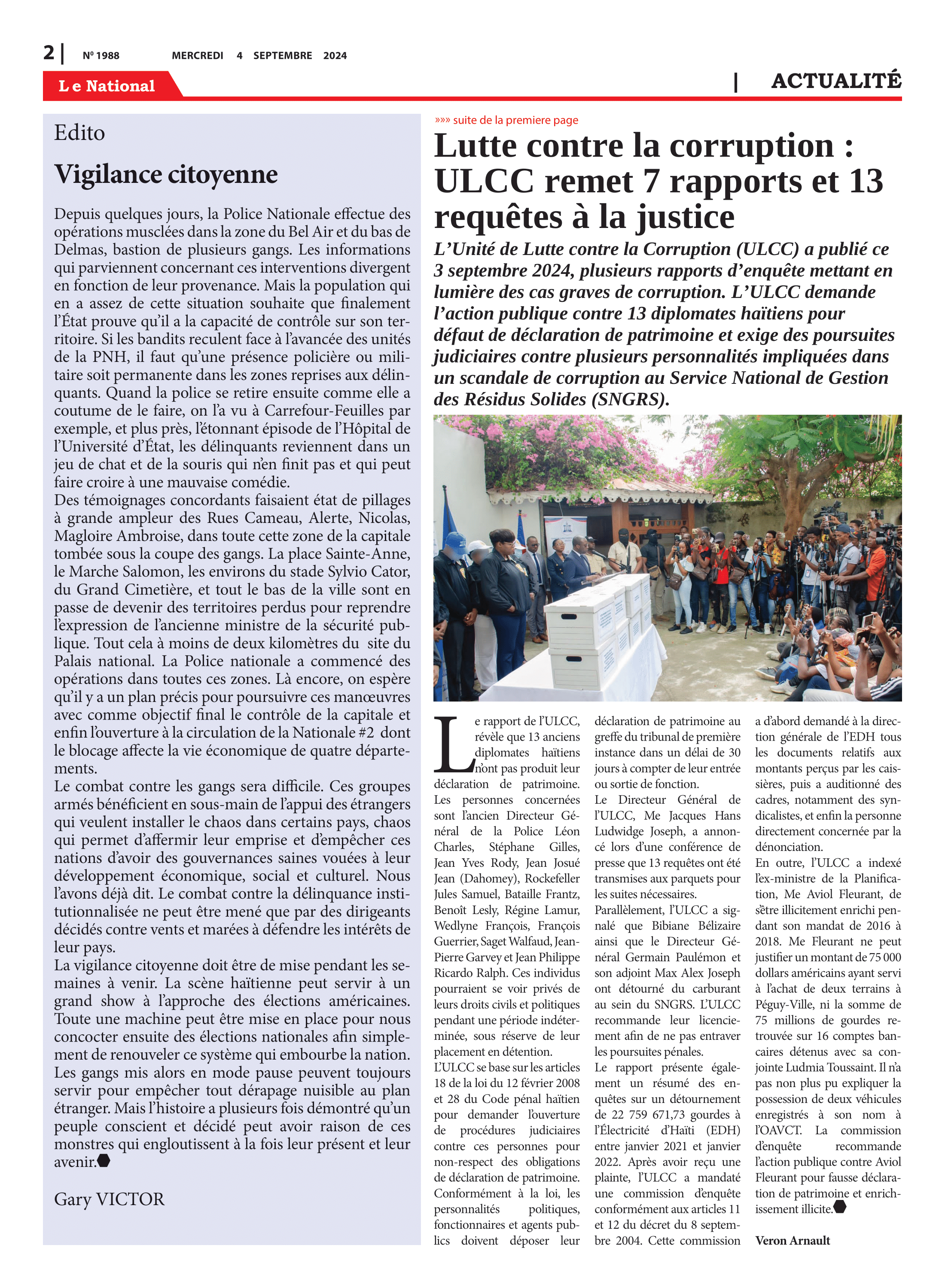 Page 2 de l'édition 1988