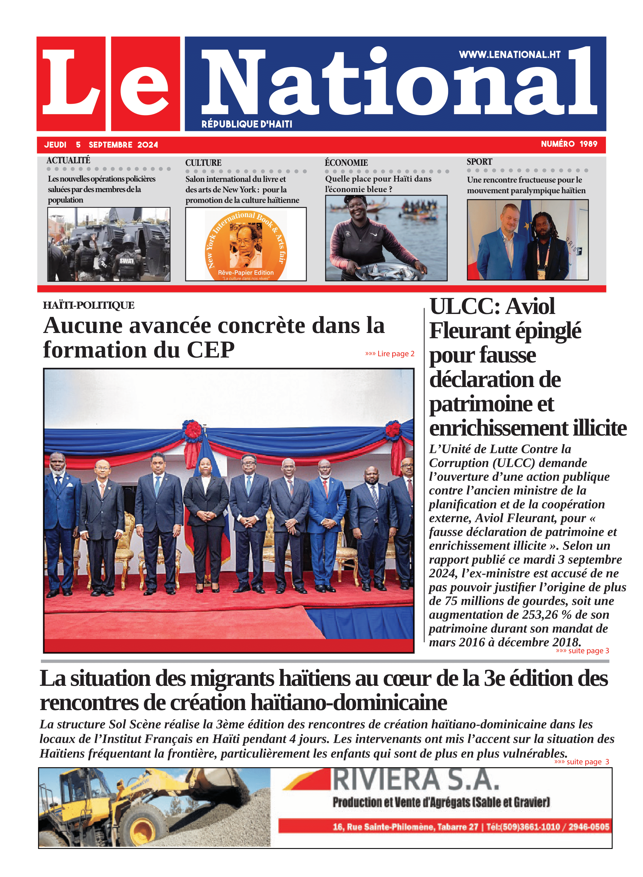 Page 1 de l'édition 1989