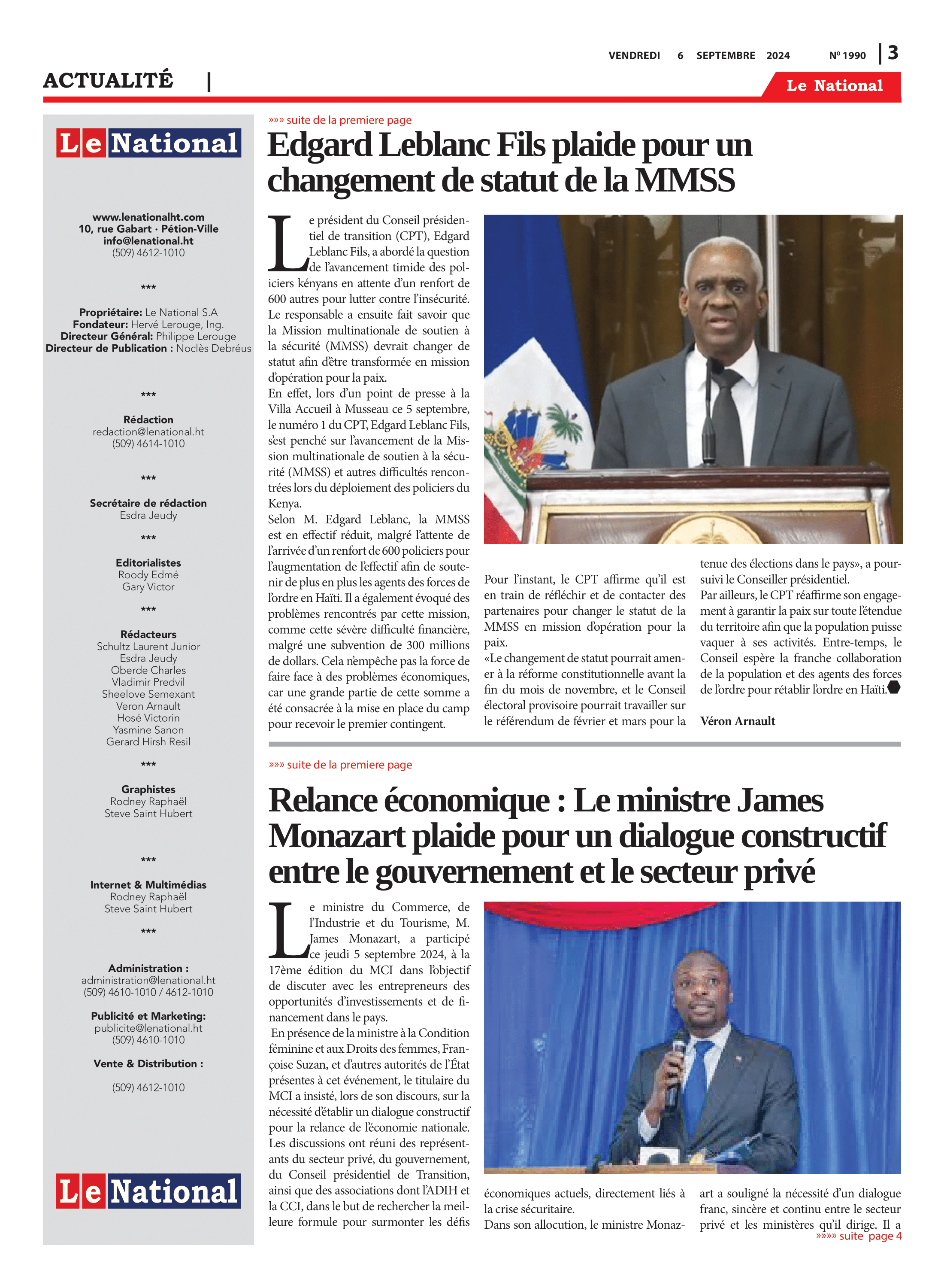 Page 3 de l'édition 1990