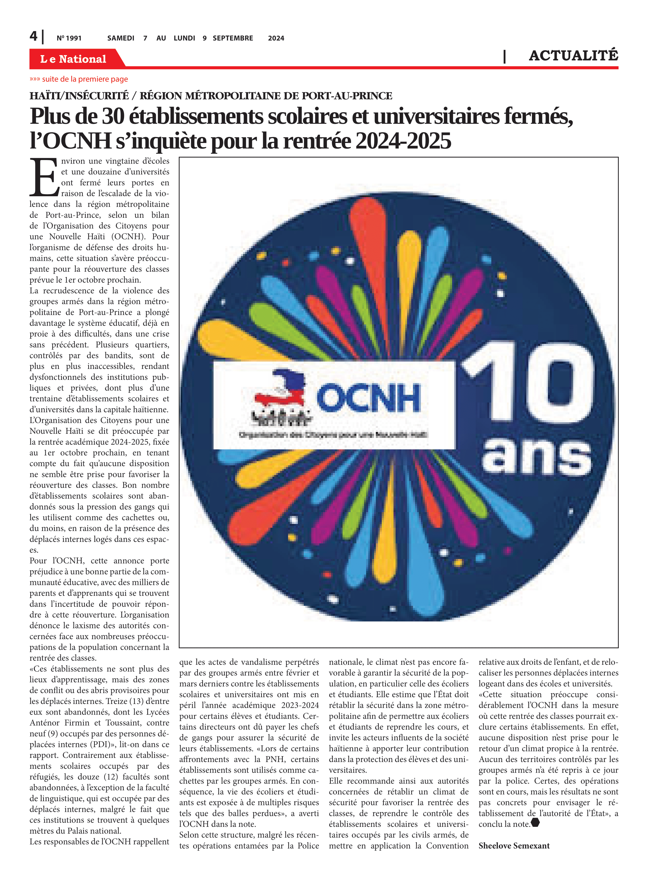 Page 4 de l'édition 1991