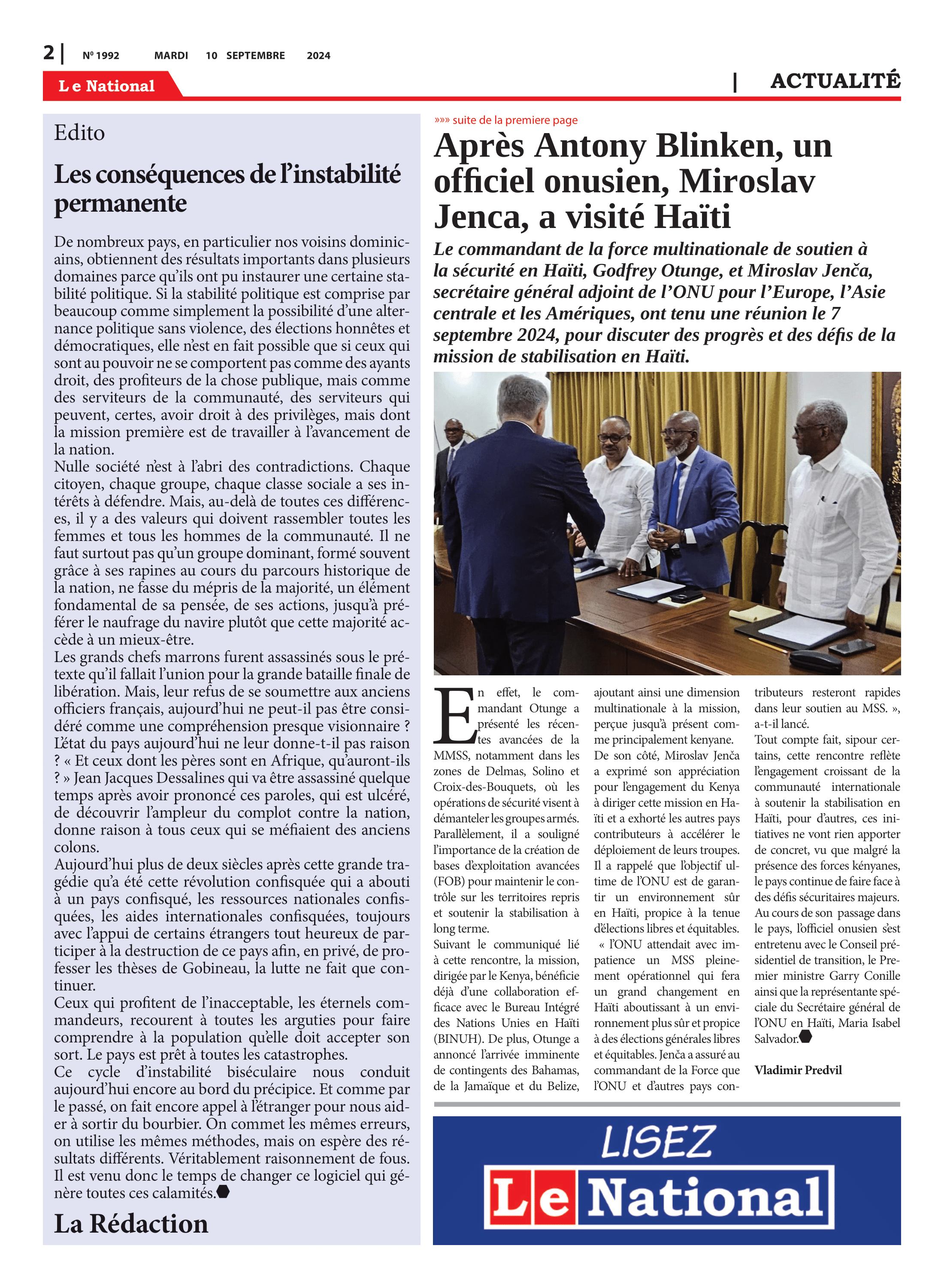 Page 2 de l'édition 1992