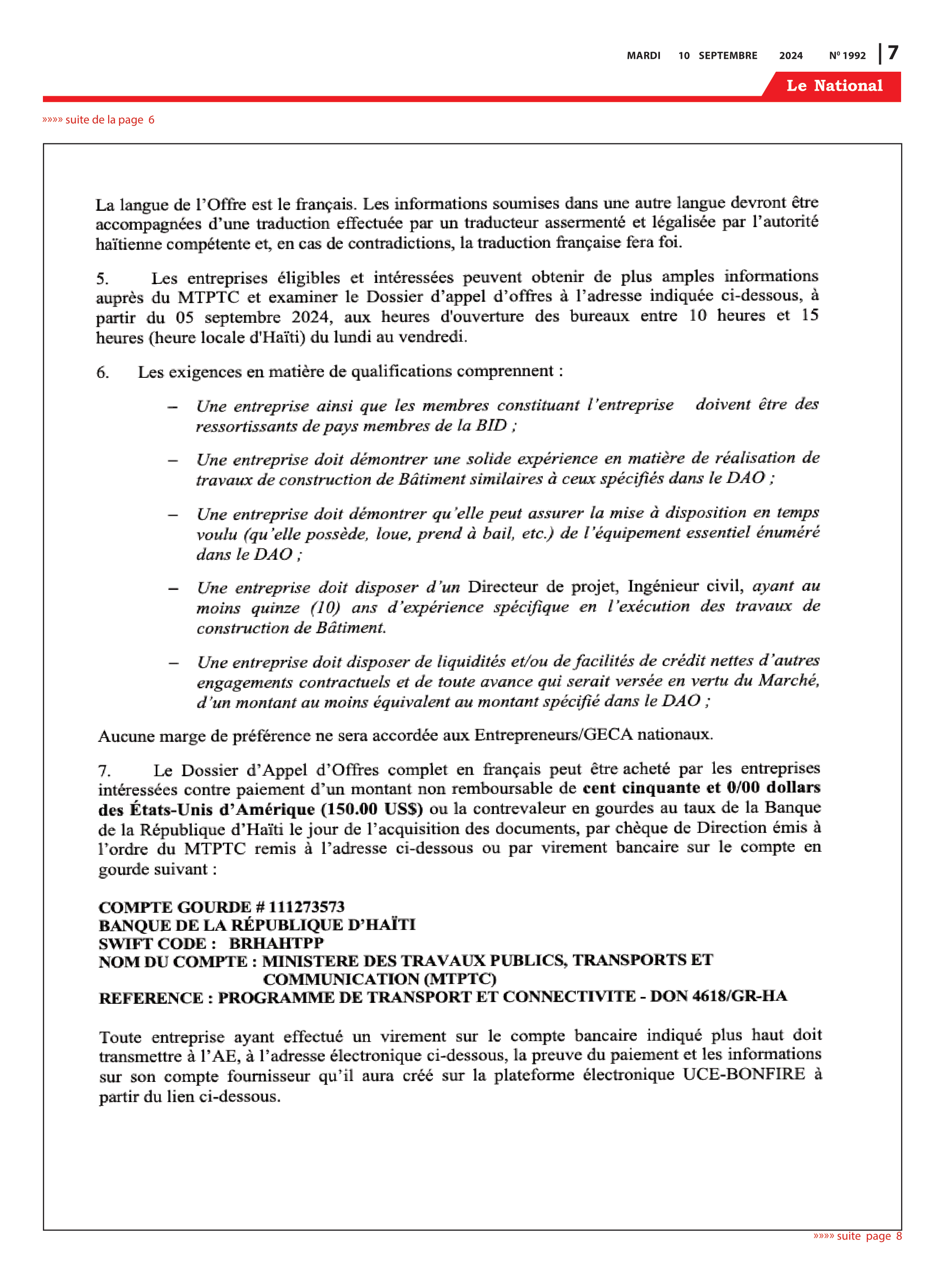 Page 7 de l'édition 1992