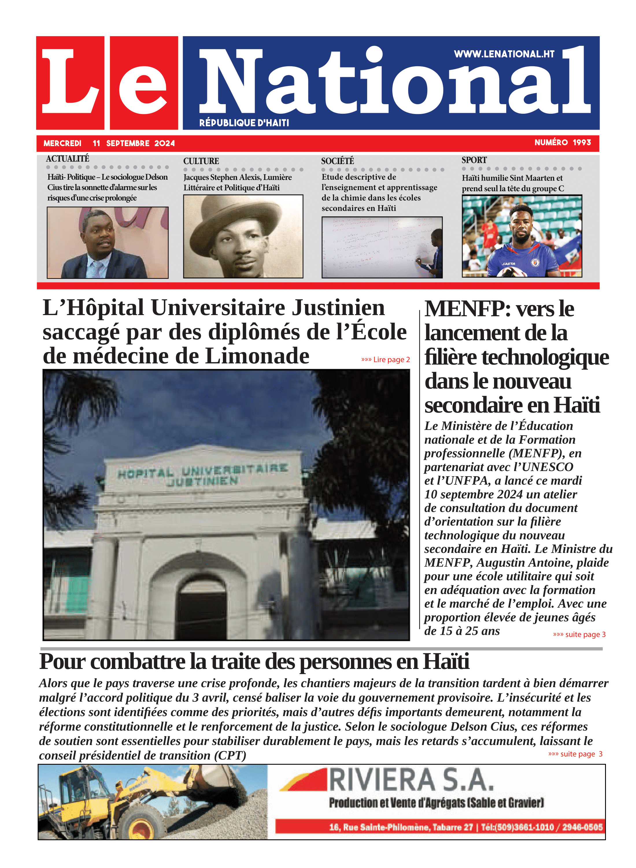 Page 1 de l'édition 1993