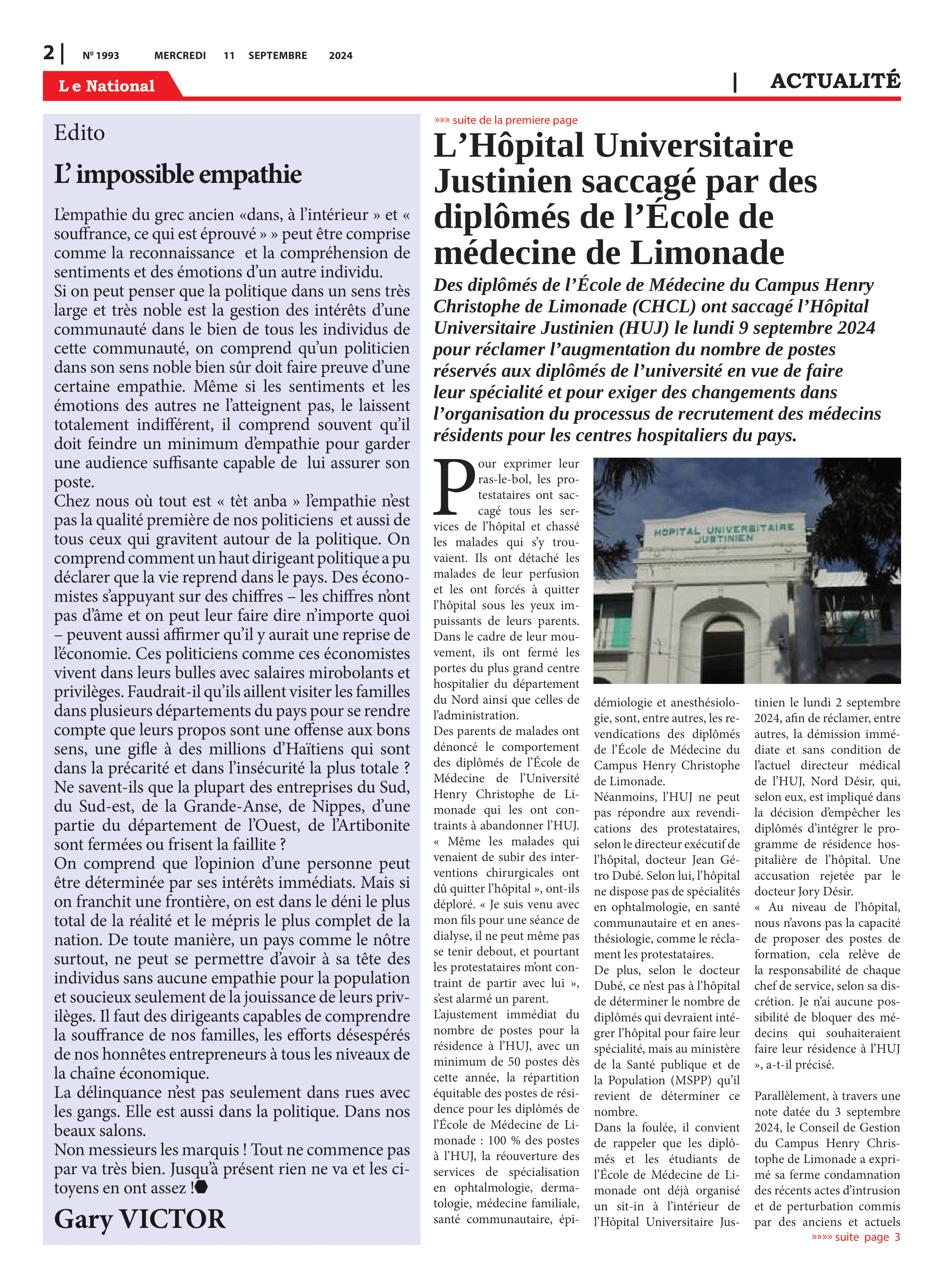 Page 2 de l'édition 1993