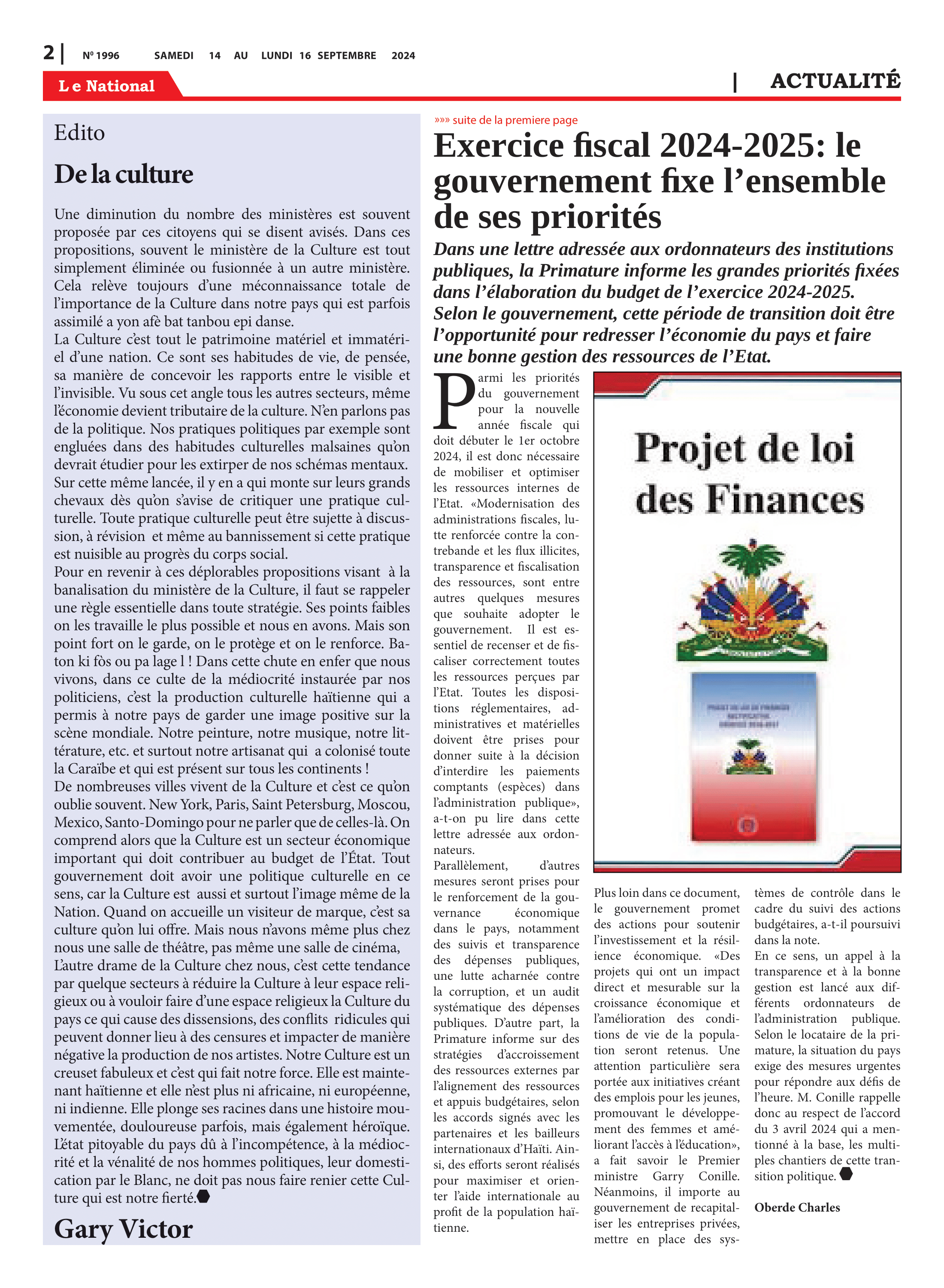Page 2 de l'édition 1996