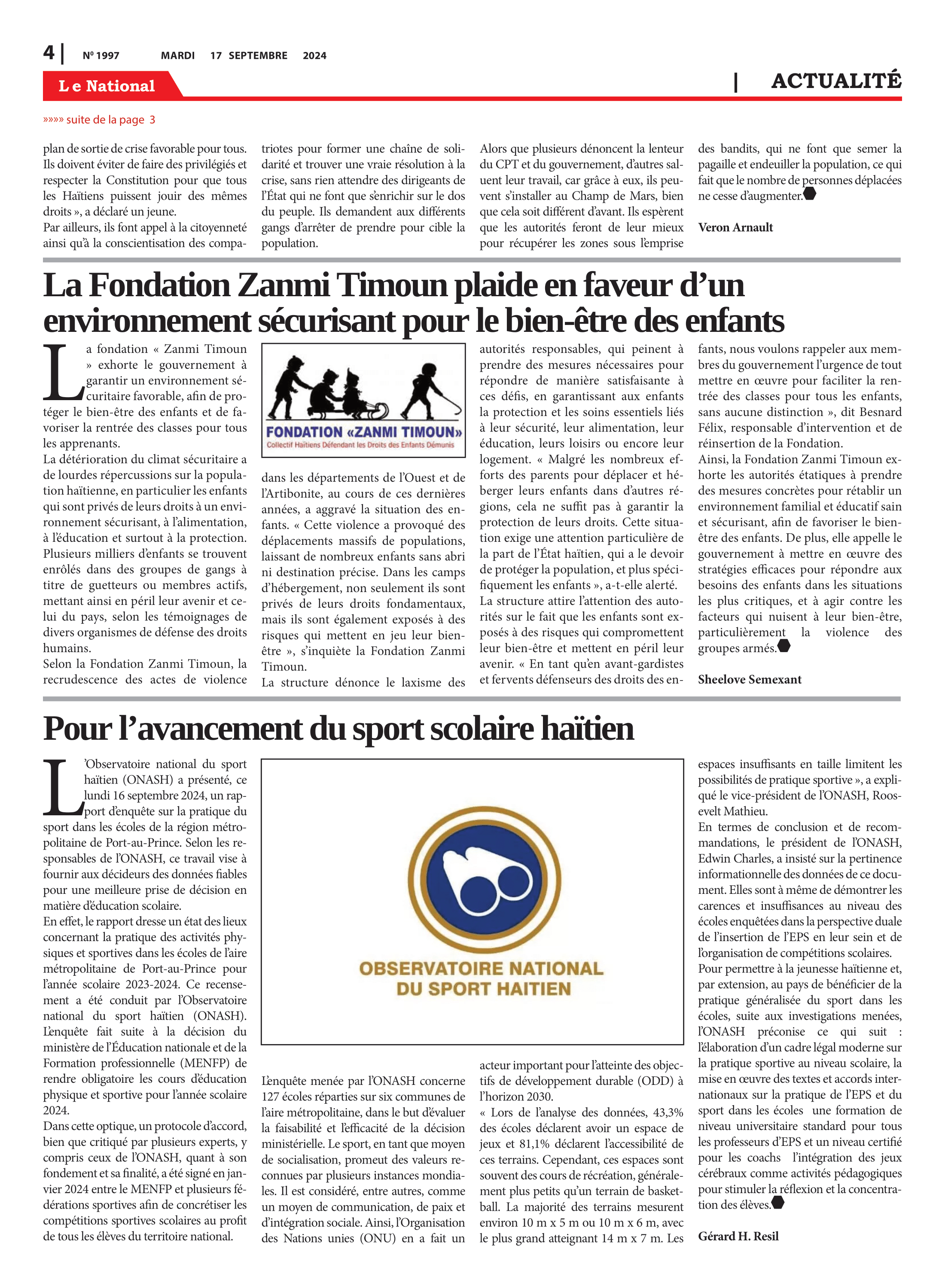 Page 4 de l'édition 1997