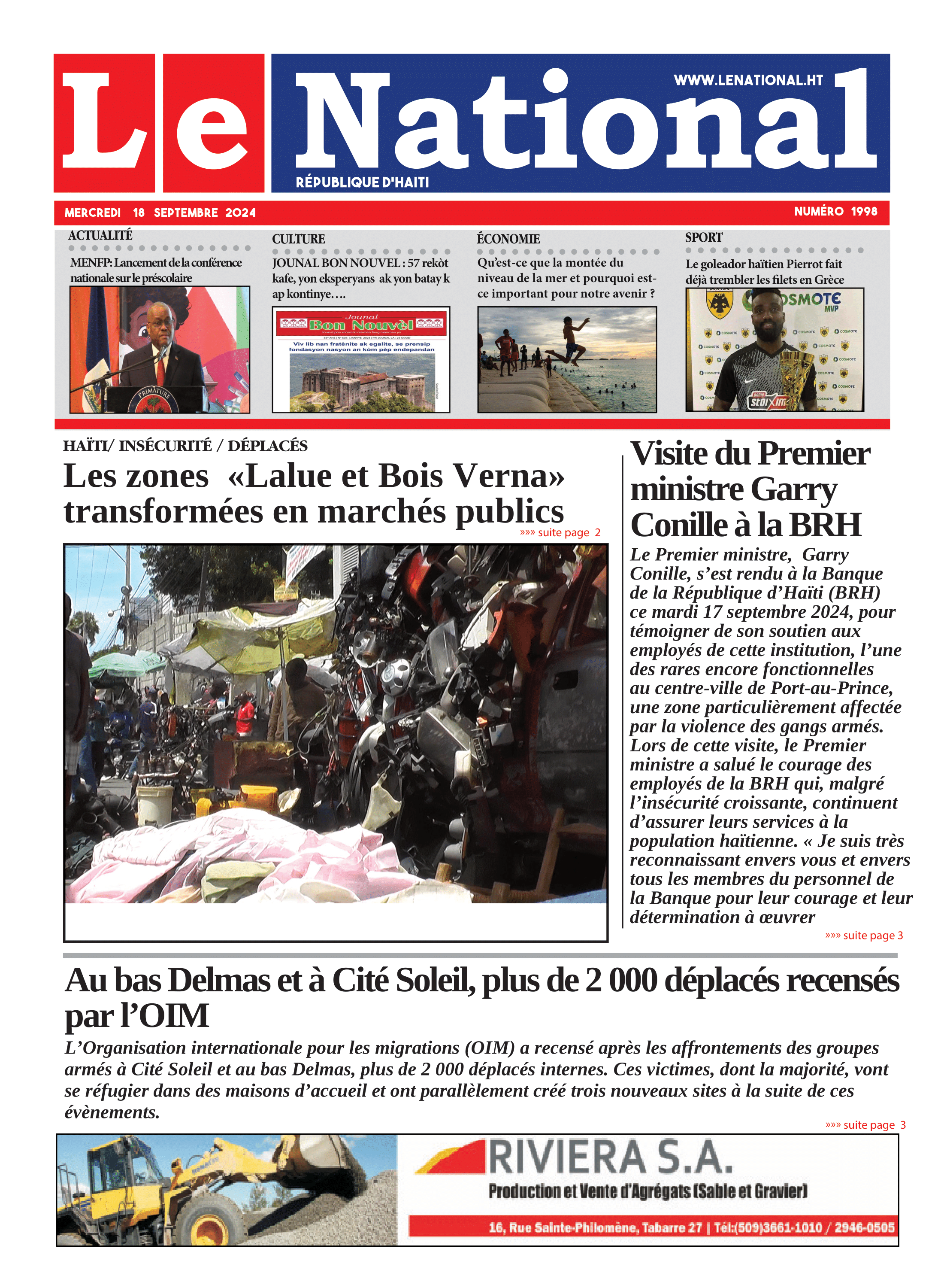 Page 1 de l'édition 1998
