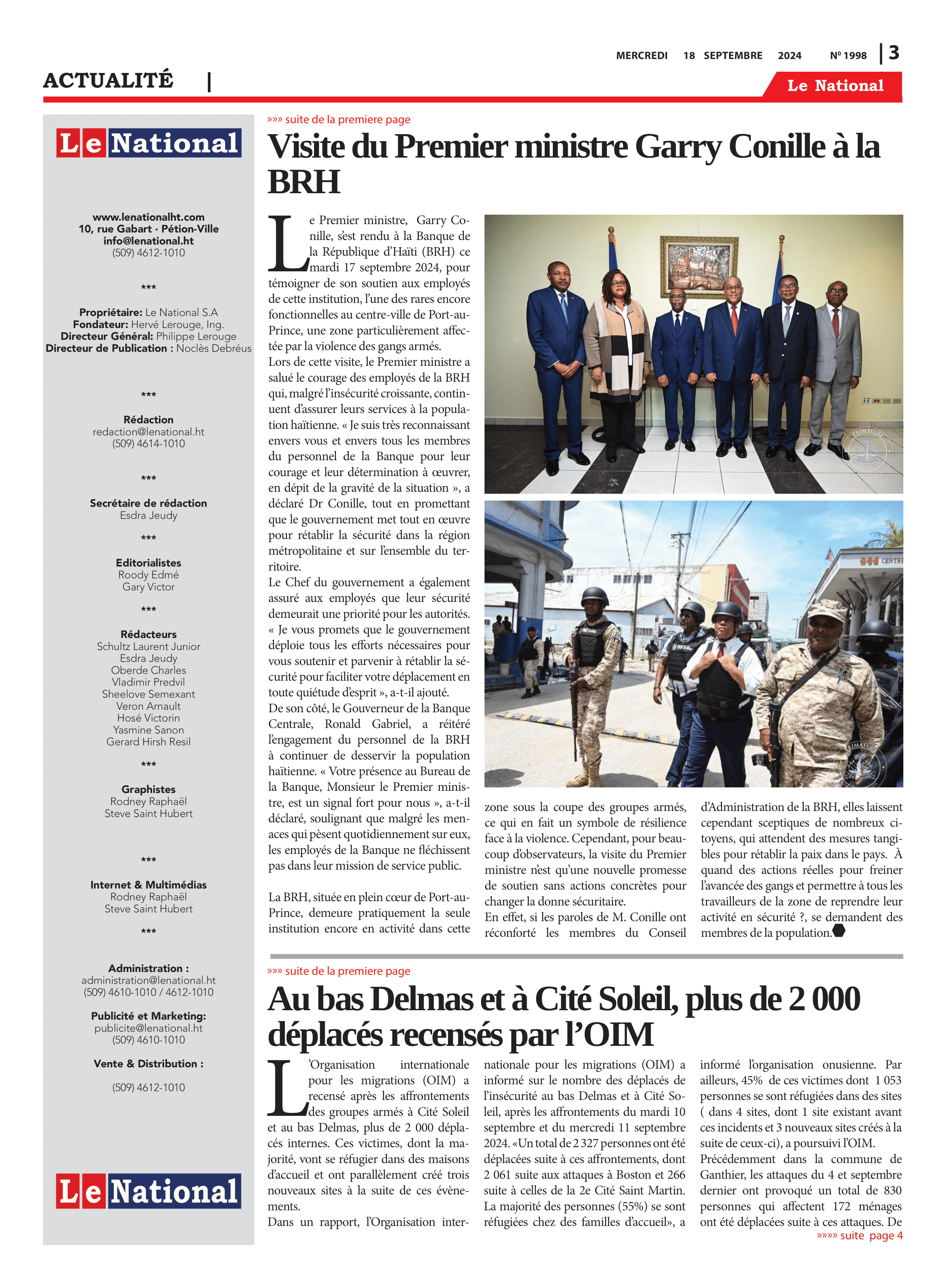 Page 3 de l'édition 1998