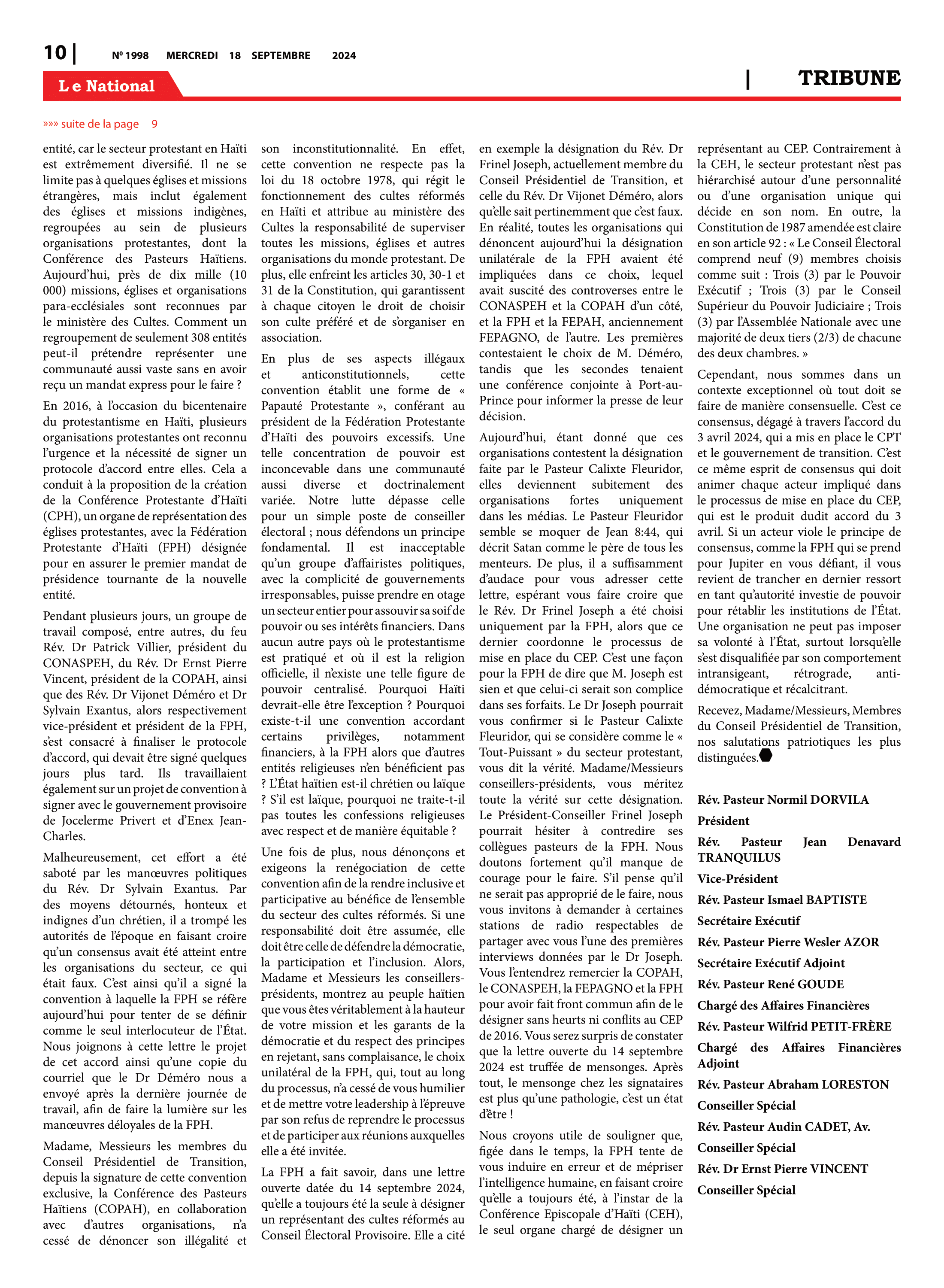 Page 10 de l'édition 1998