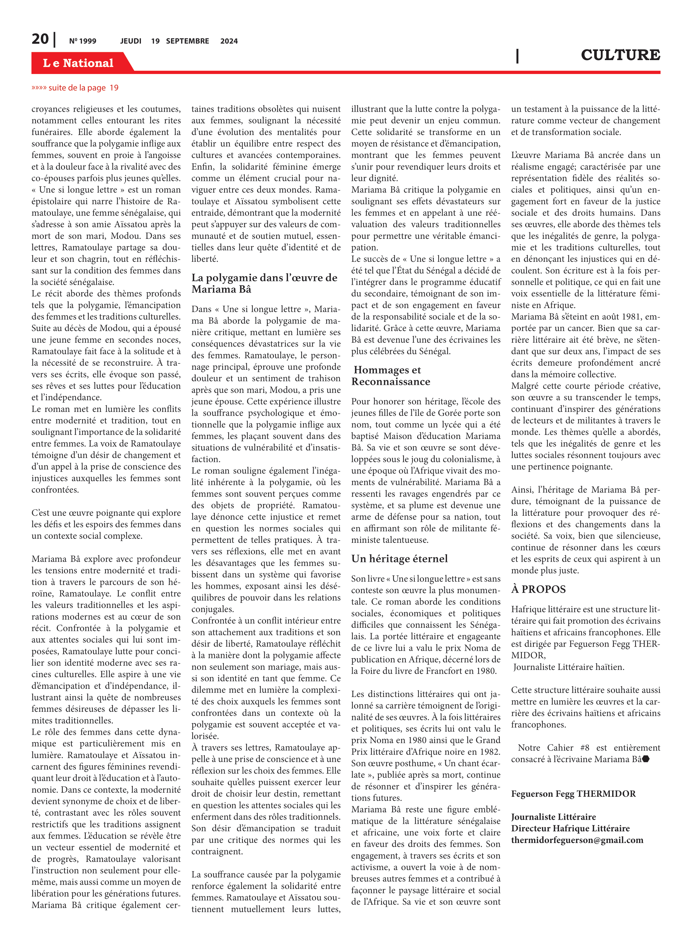 Page 20 de l'édition 1999